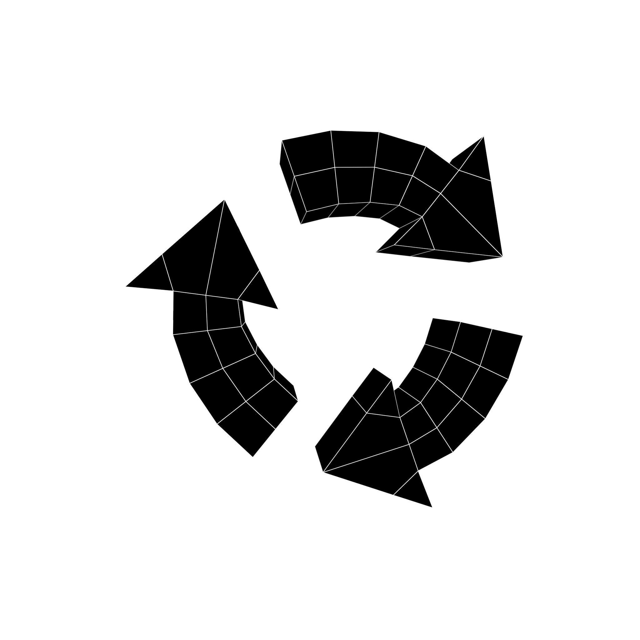 Recycle Symbols v6 006 Low-poly 3D model_5