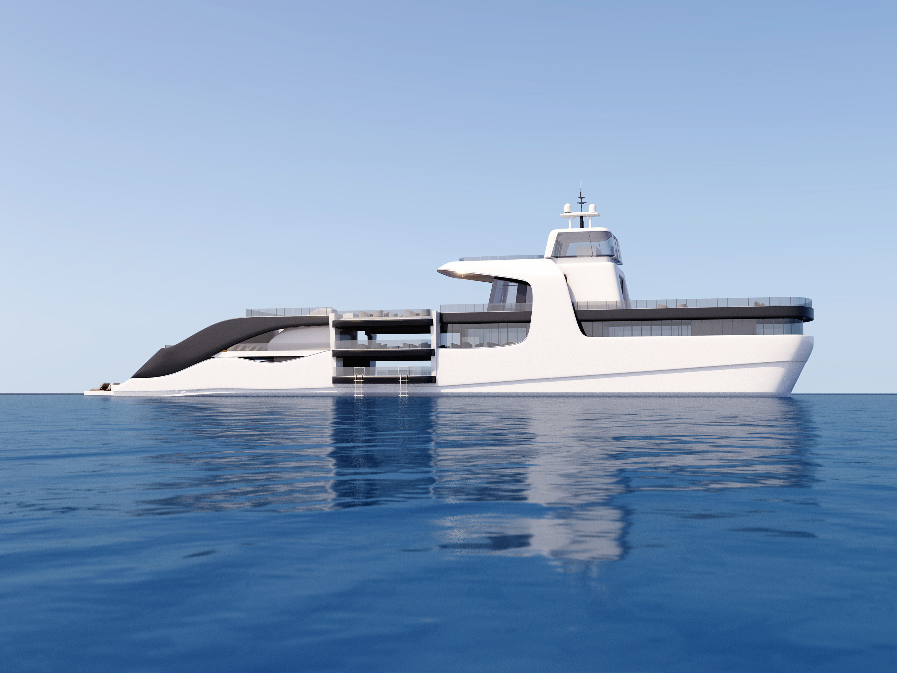 Modern luxury yacht 3D model_4