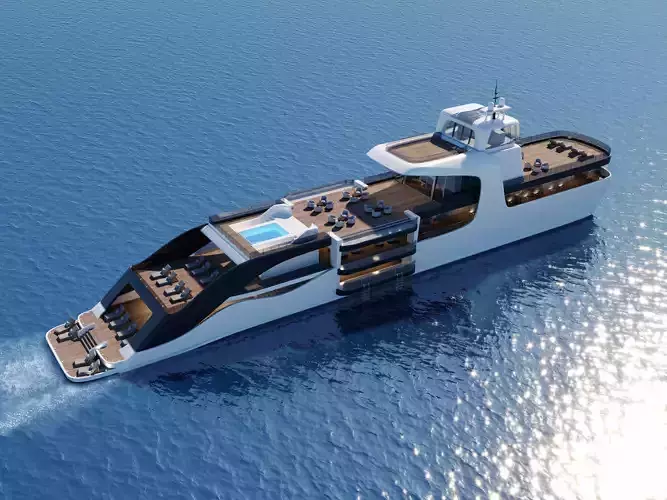 Modern luxury yacht 3D model