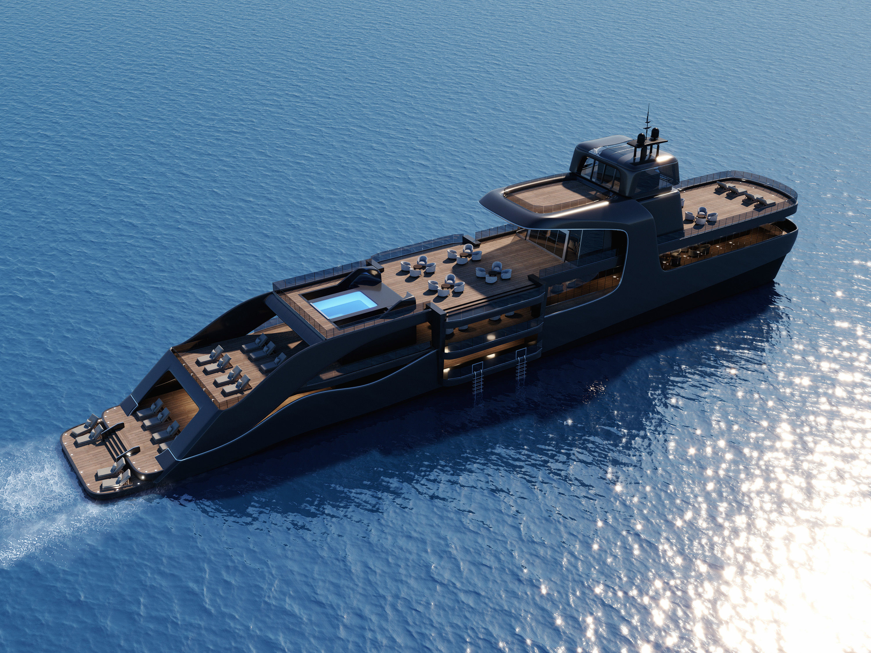 Modern luxury yacht 3D model_2