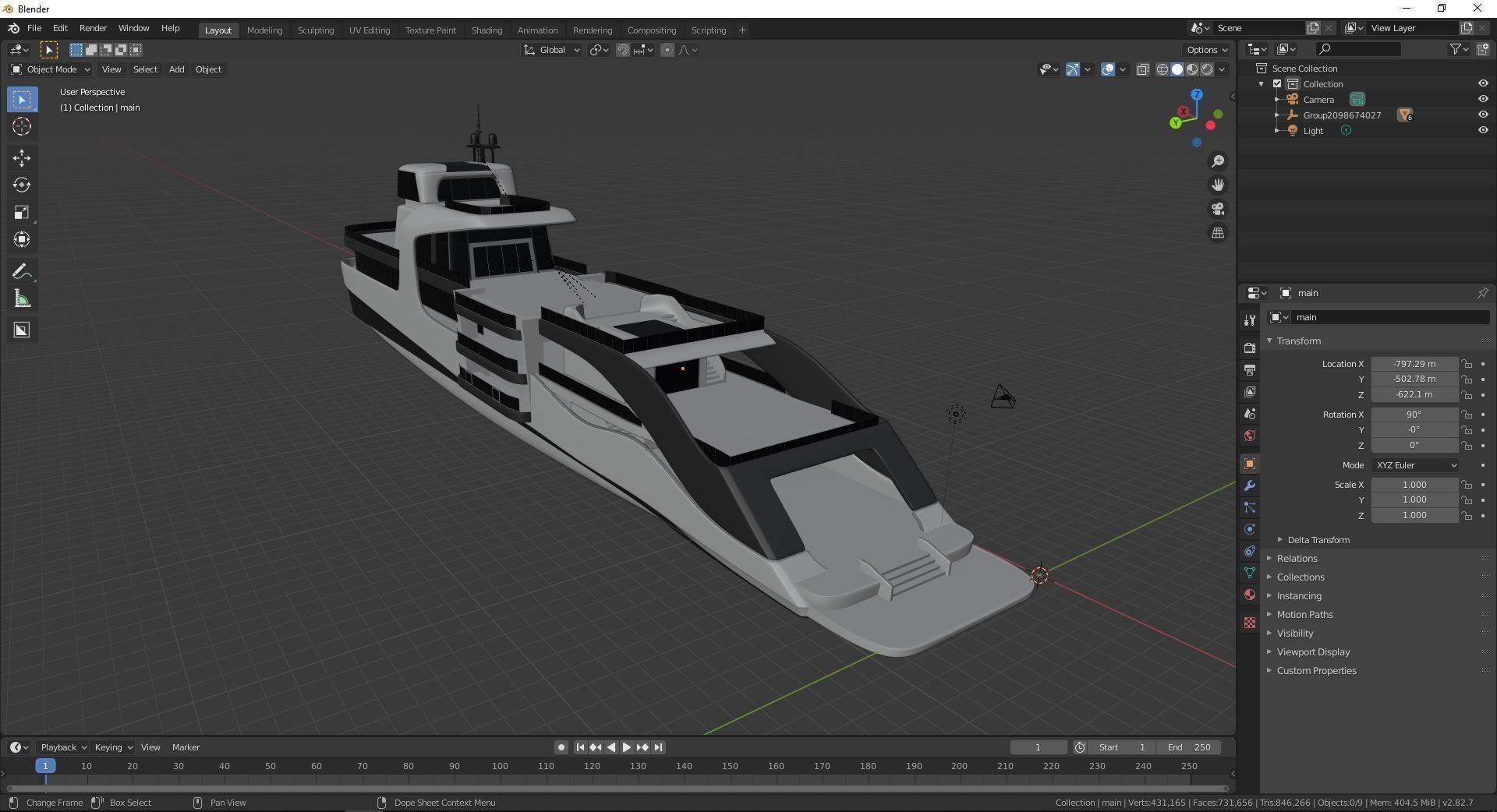 Modern luxury yacht 3D model_15