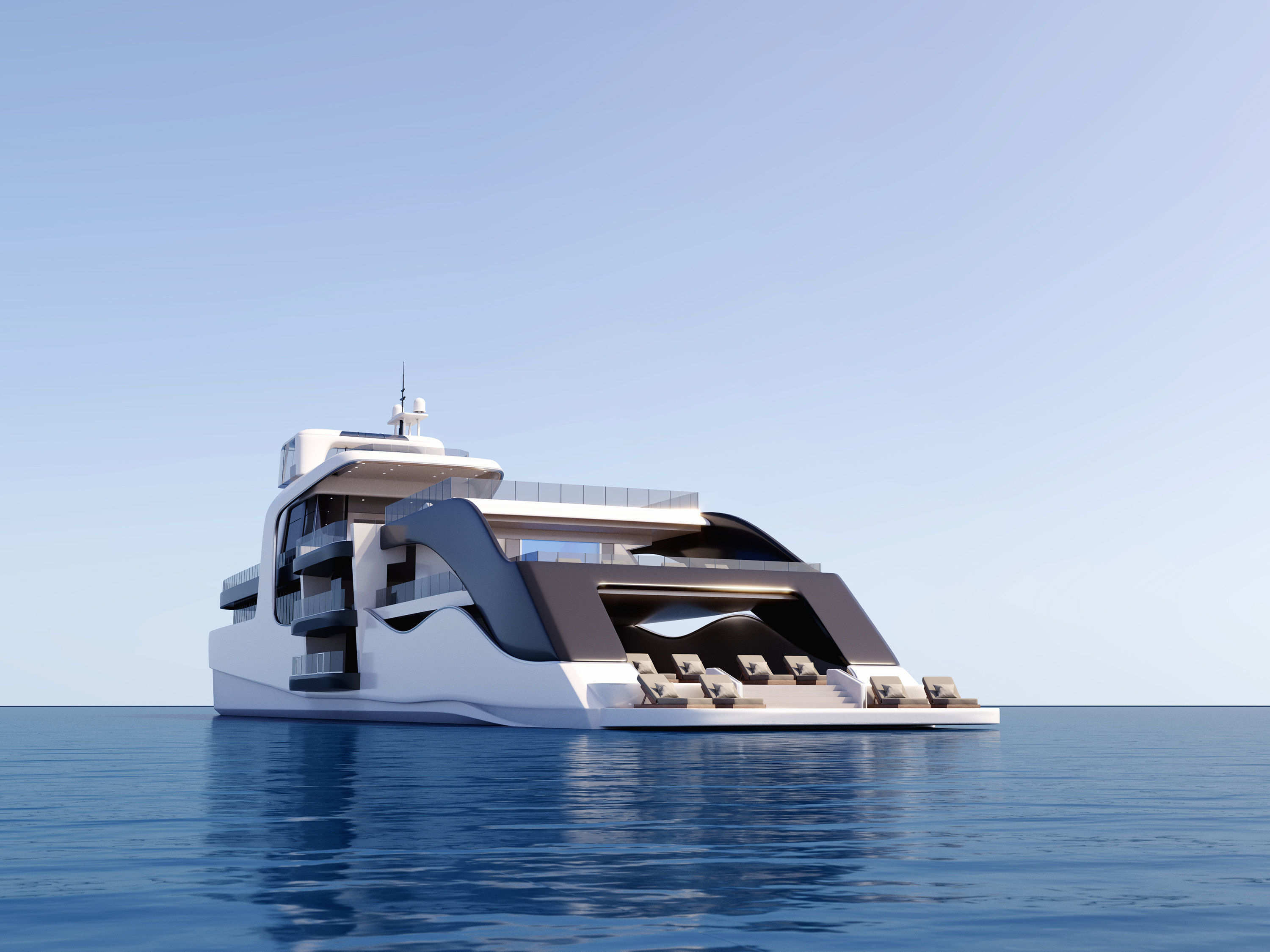 Modern luxury yacht 3D model_5