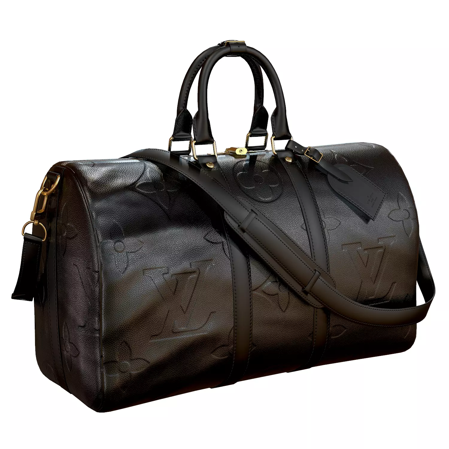 Louis Vuitton Bag Keepall Bandouliere 45 Monogram Empreinte Low-poly 3D model