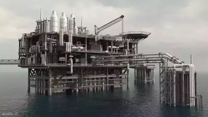 oil platform 3D model