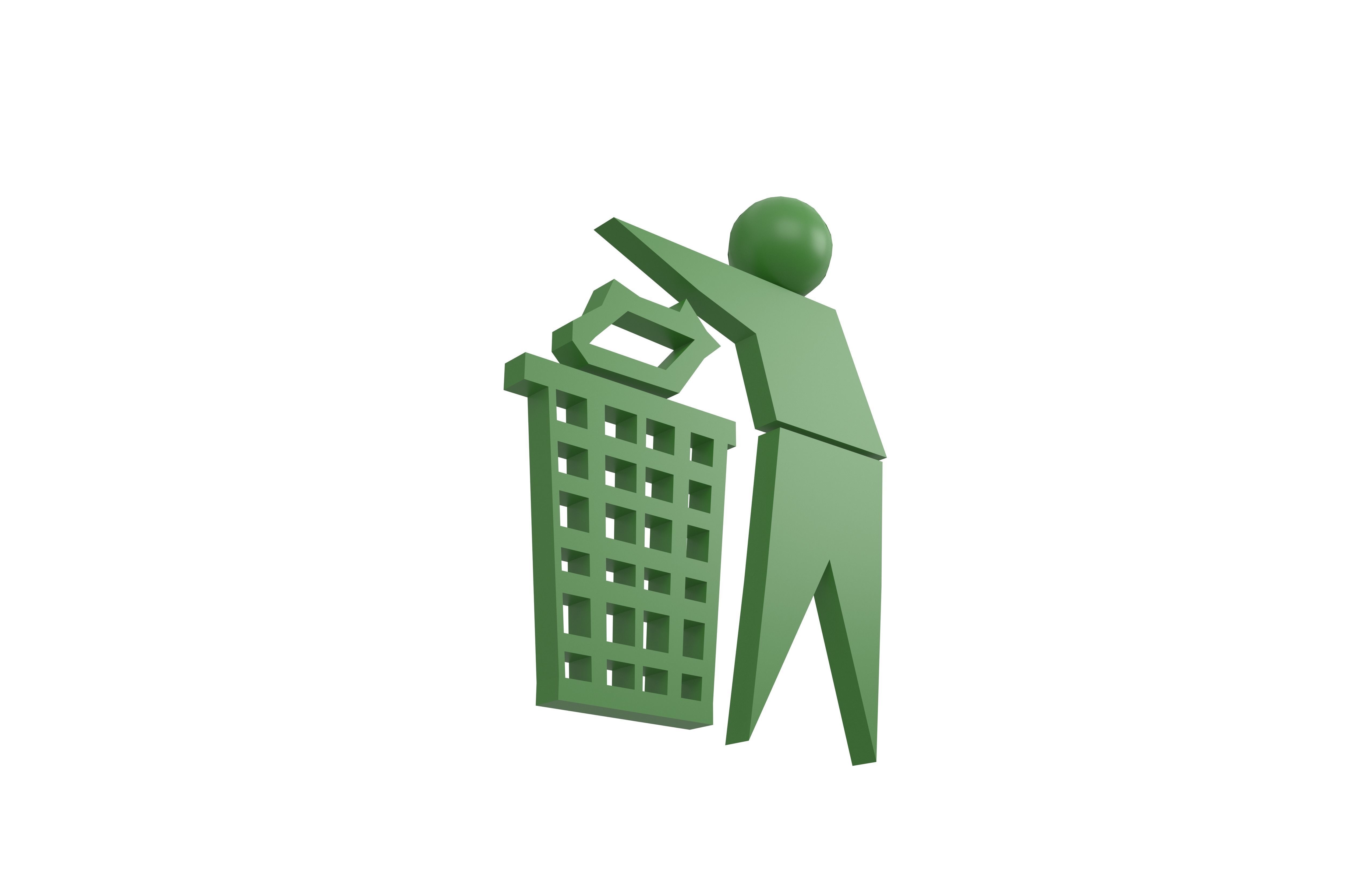 Recycle Symbols v7 002 Low-poly 3D model_3