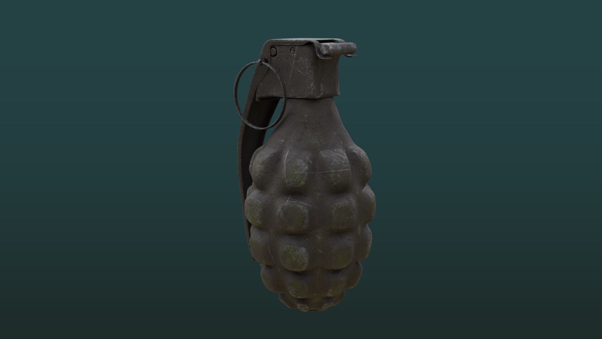 Dirty Hand Grenade Low-poly 3D model_4
