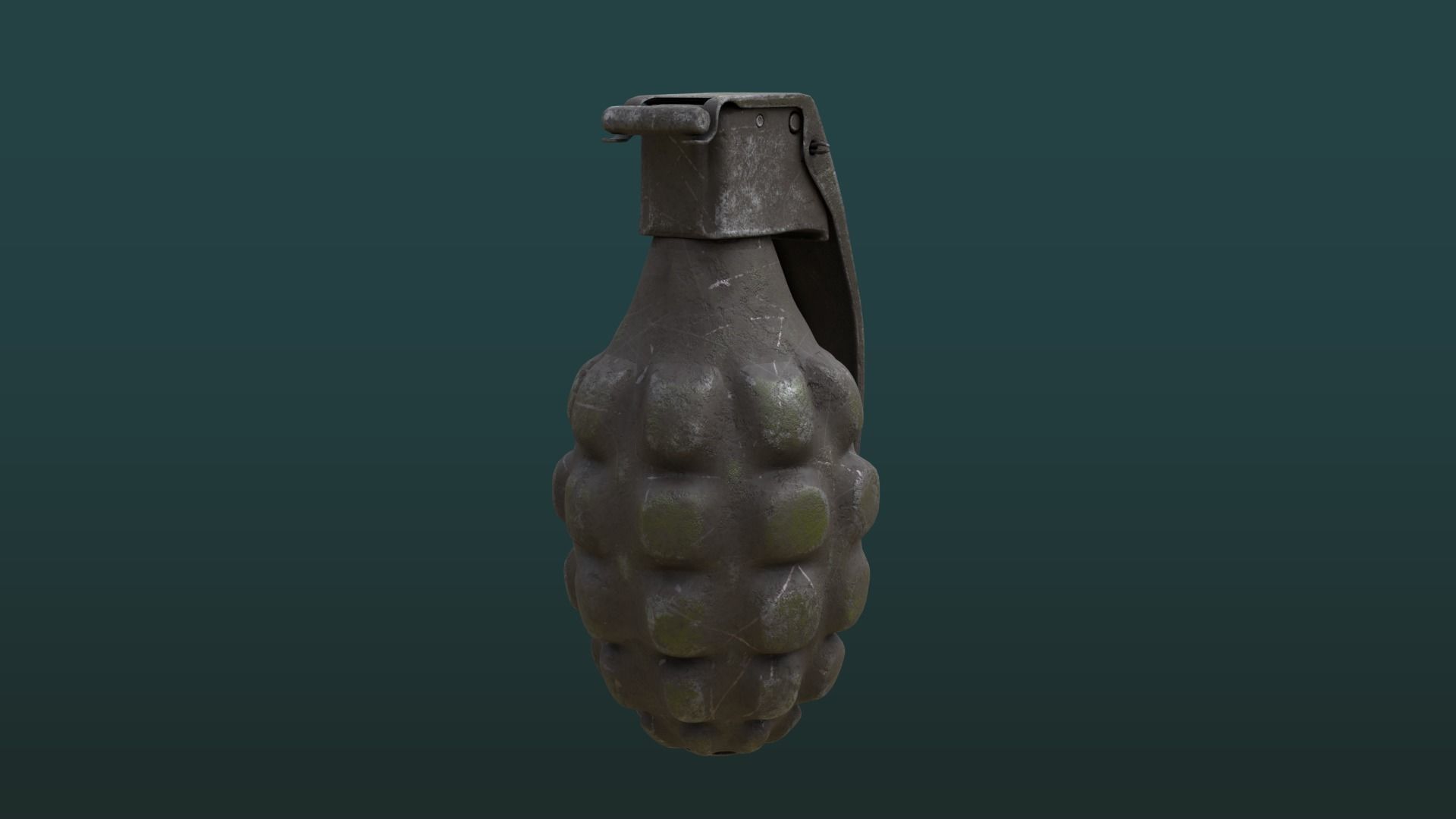 Dirty Hand Grenade Low-poly 3D model_2