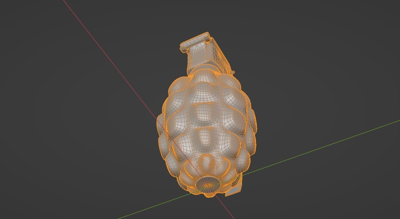 Dirty Hand Grenade Low-poly 3D model_10