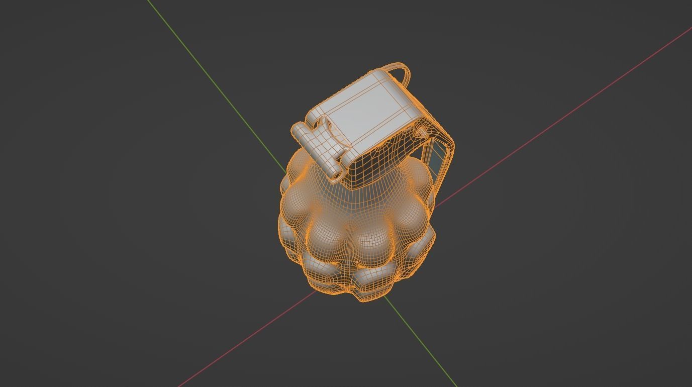 Dirty Hand Grenade Low-poly 3D model_9