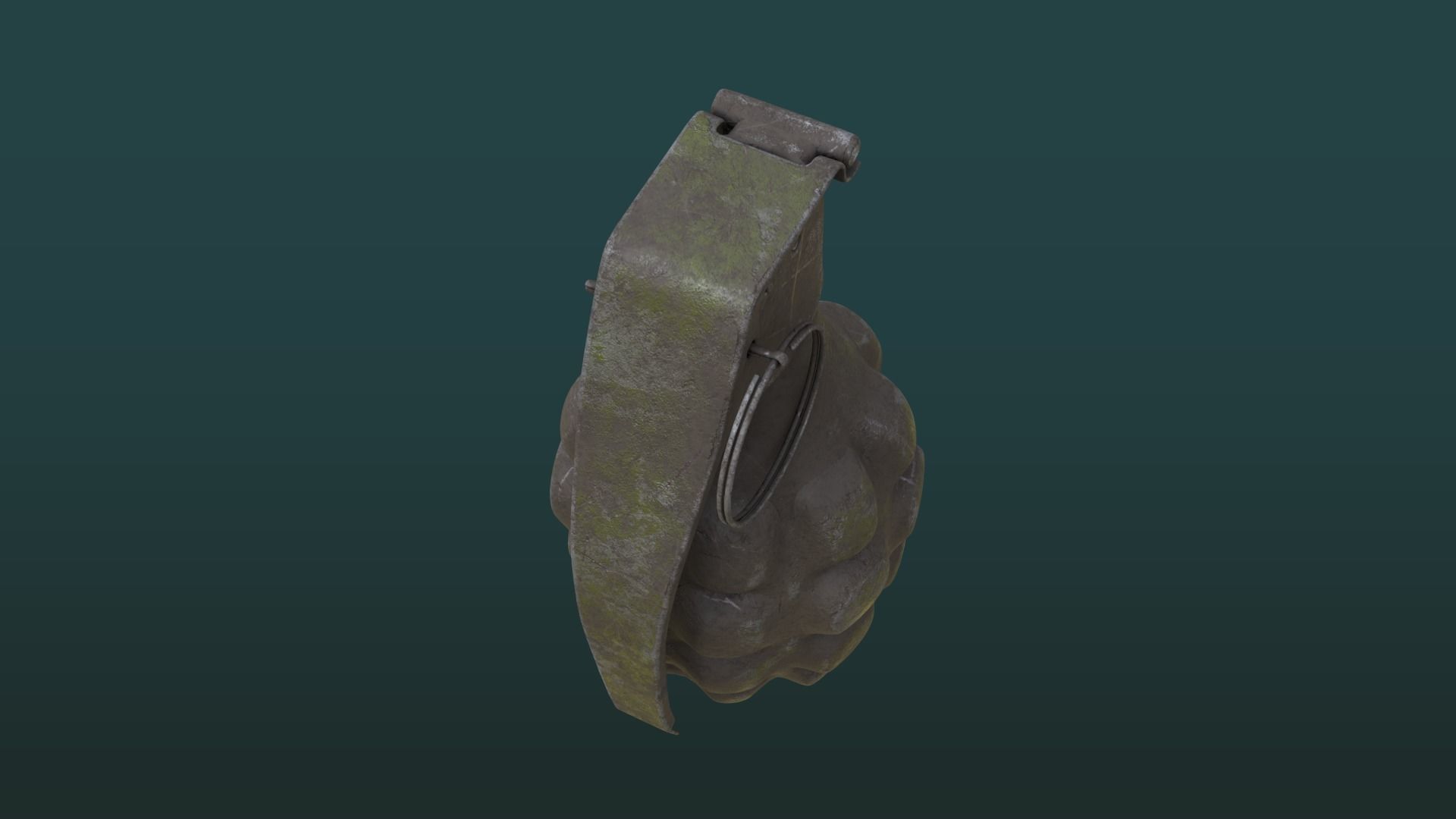 Dirty Hand Grenade Low-poly 3D model_5