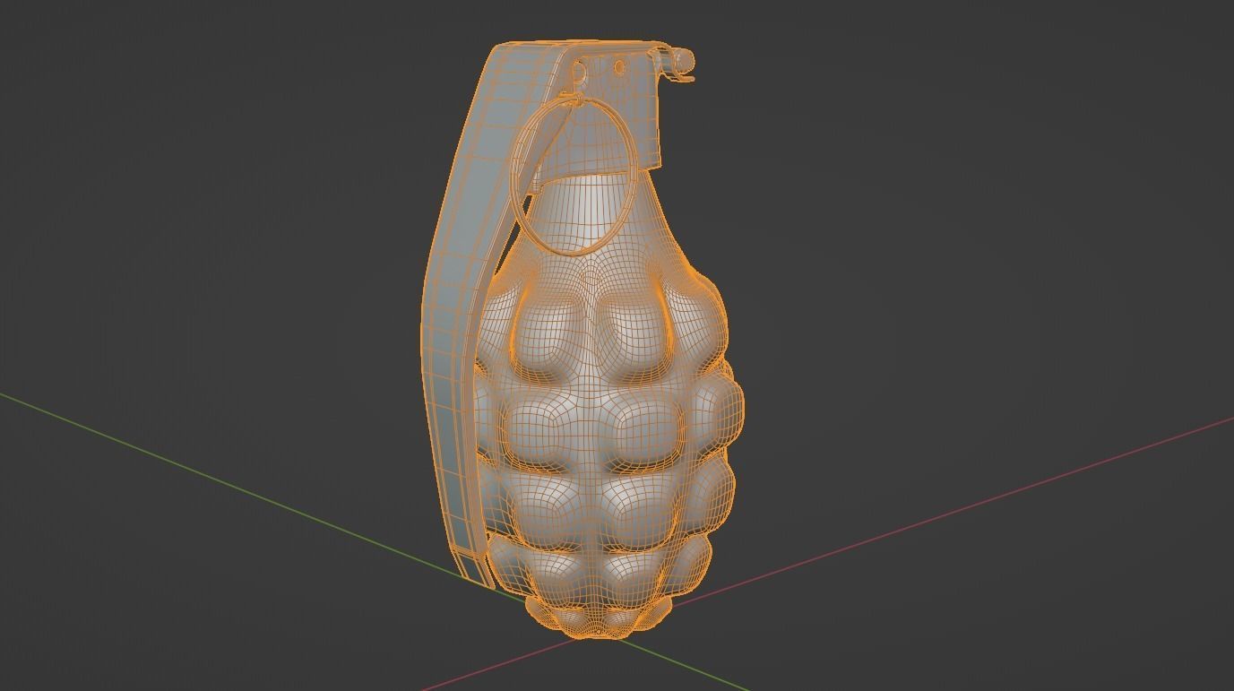 Dirty Hand Grenade Low-poly 3D model_7