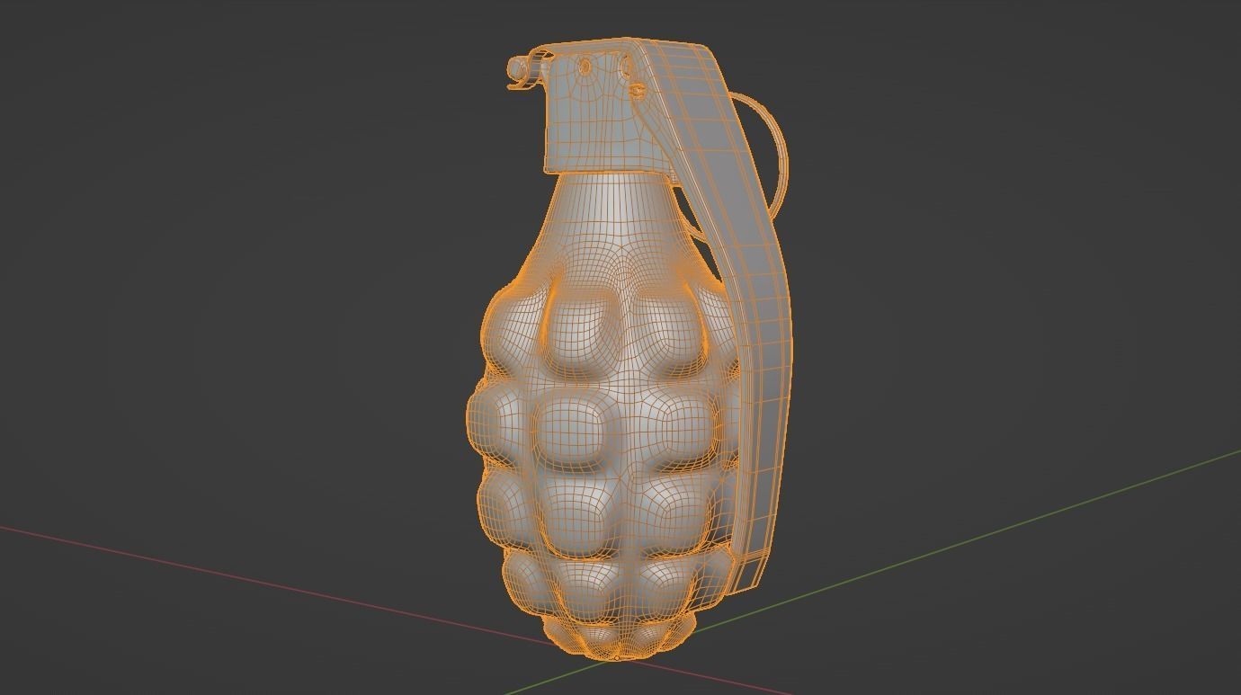Dirty Hand Grenade Low-poly 3D model_8
