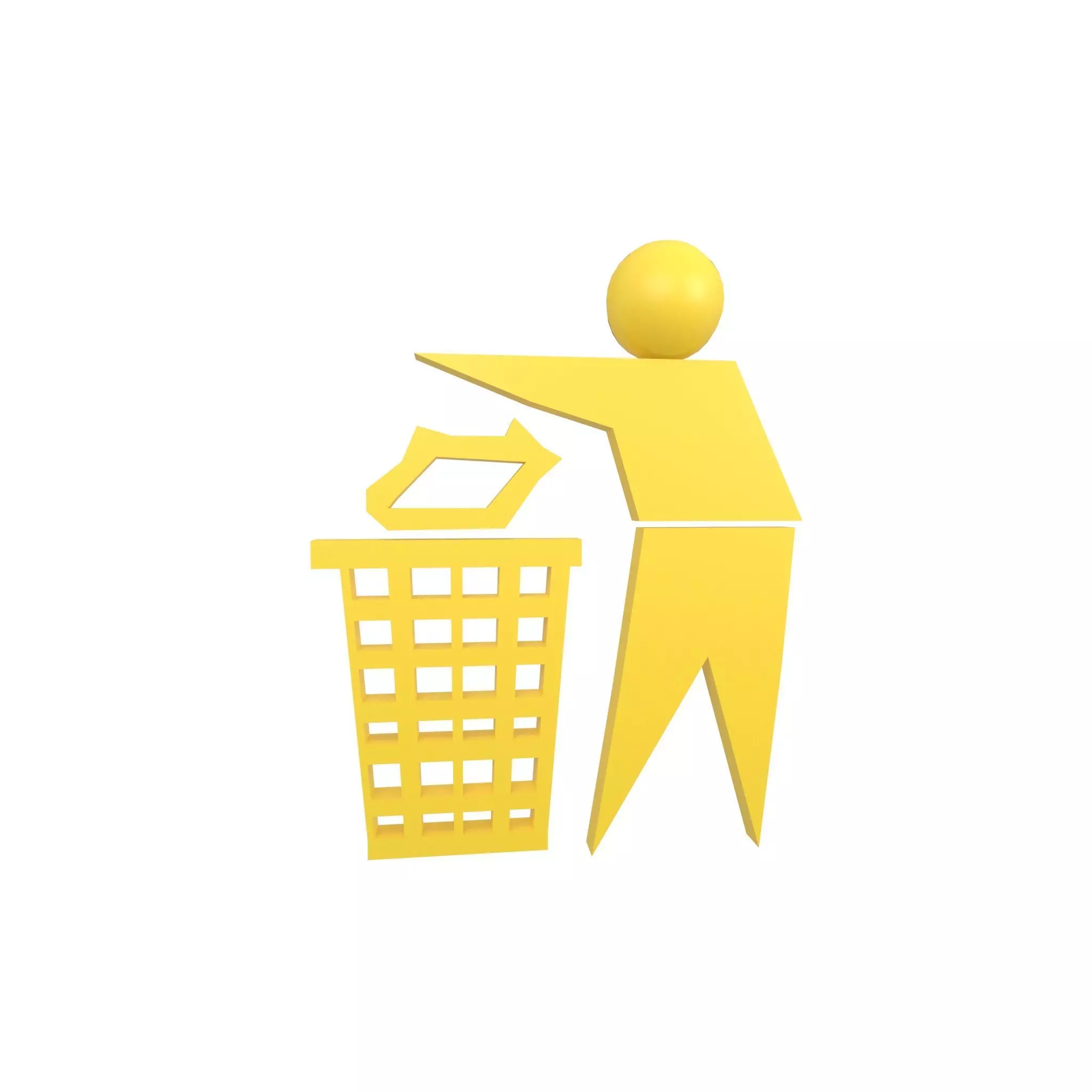 Recycle Symbols v7 005 Low-poly 3D model_0