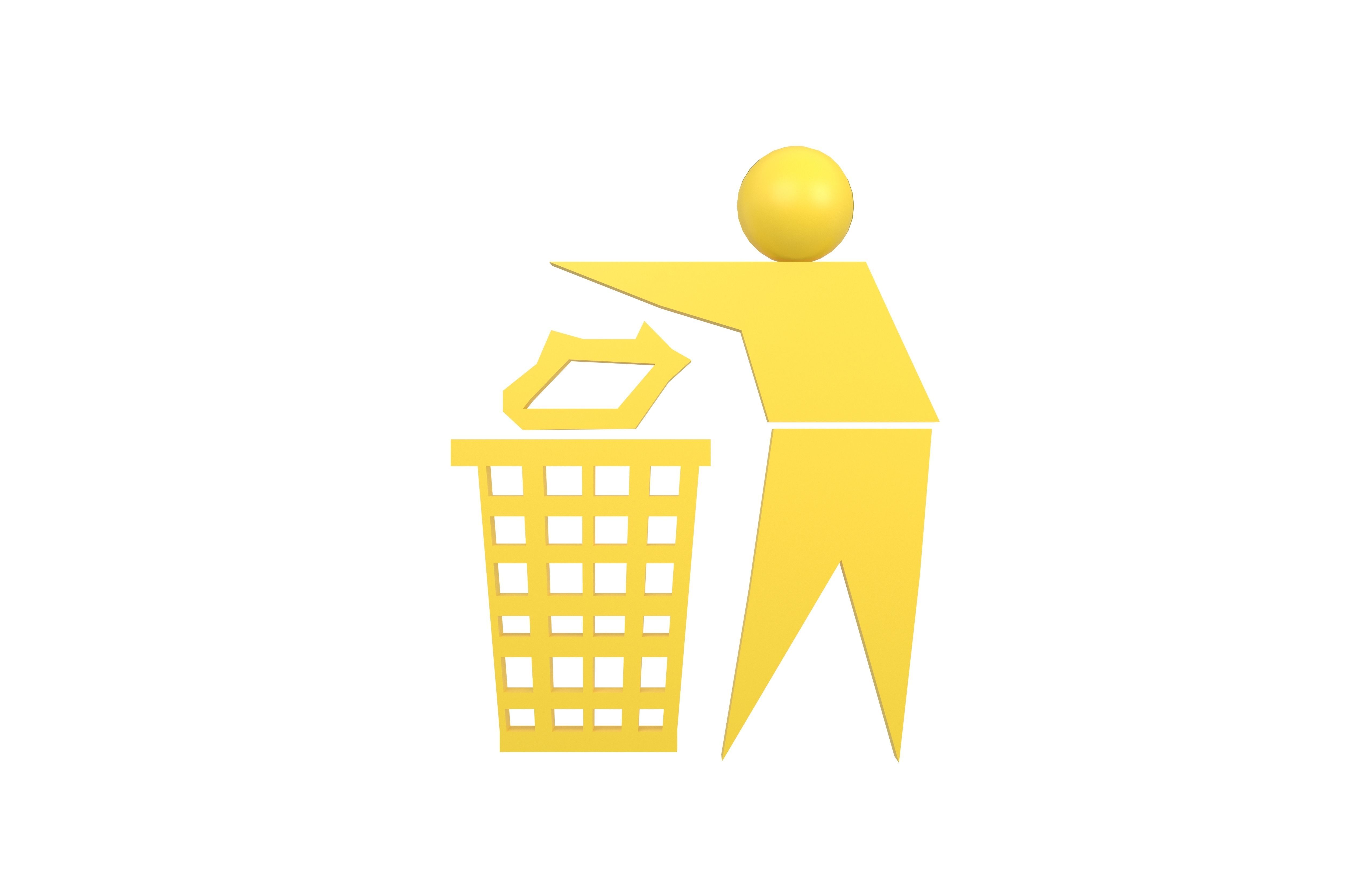 Recycle Symbols v7 005 Low-poly 3D model_1