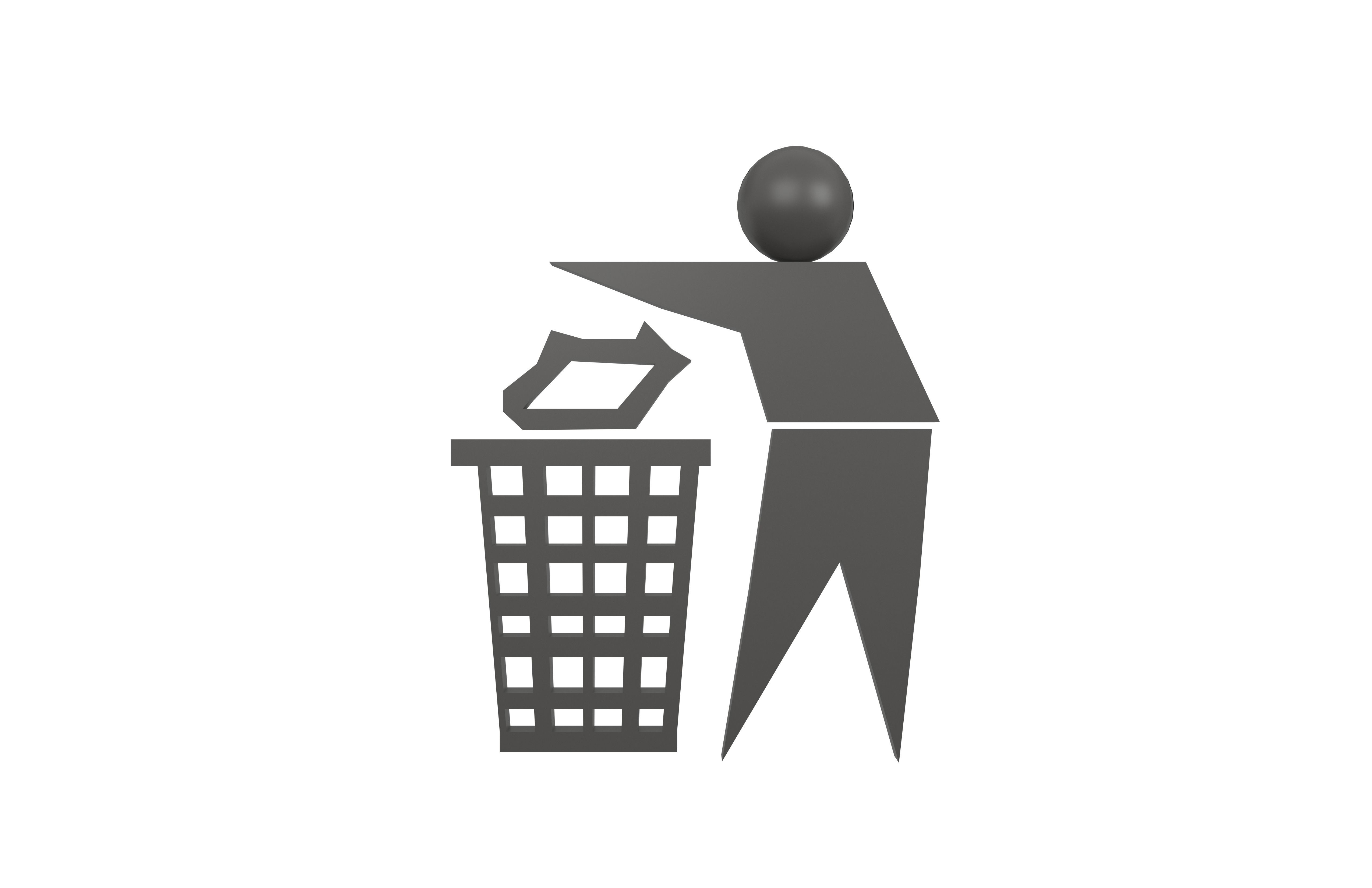 Recycle Symbols v7 006 Low-poly 3D model_1