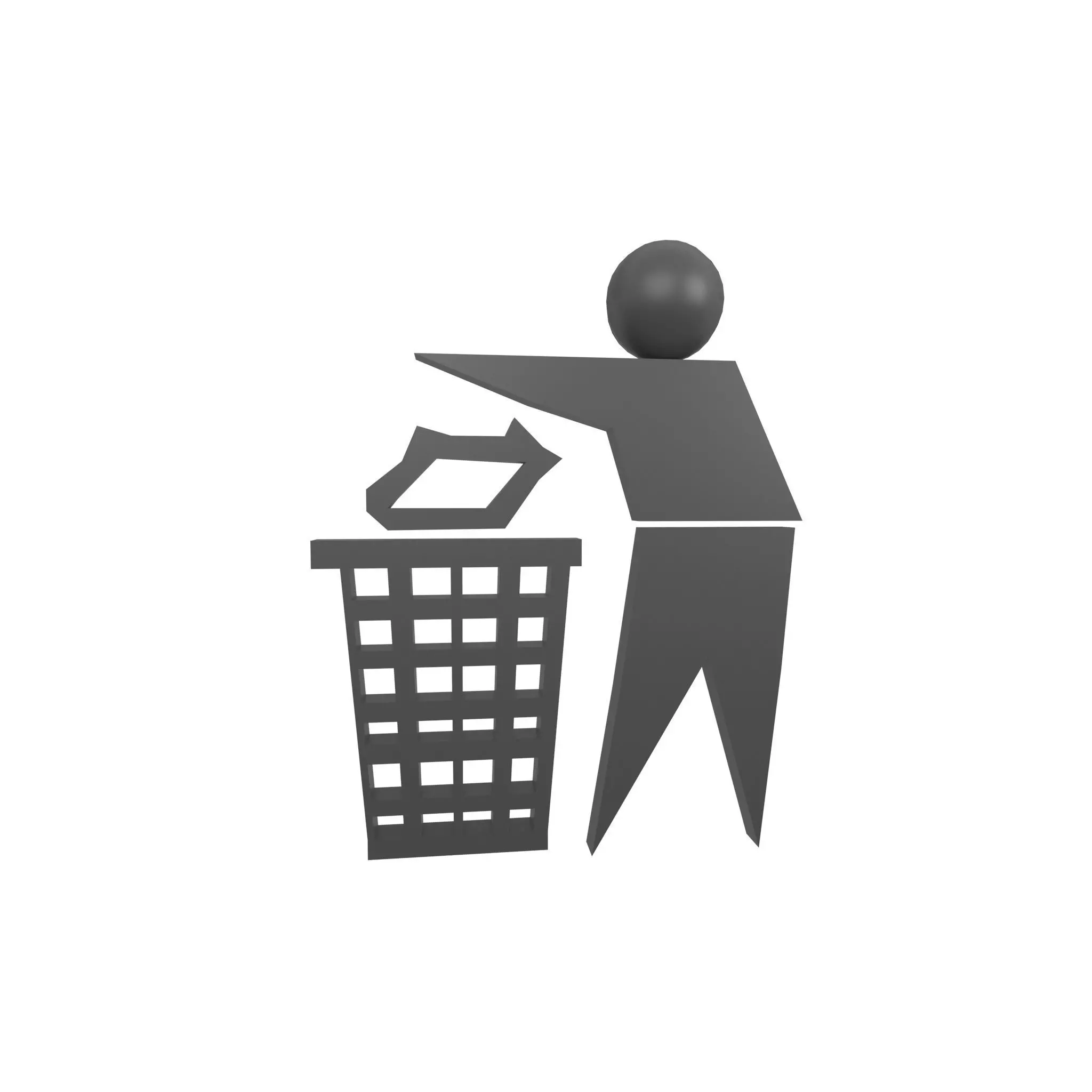 Recycle Symbols v7 006 Low-poly 3D model_0