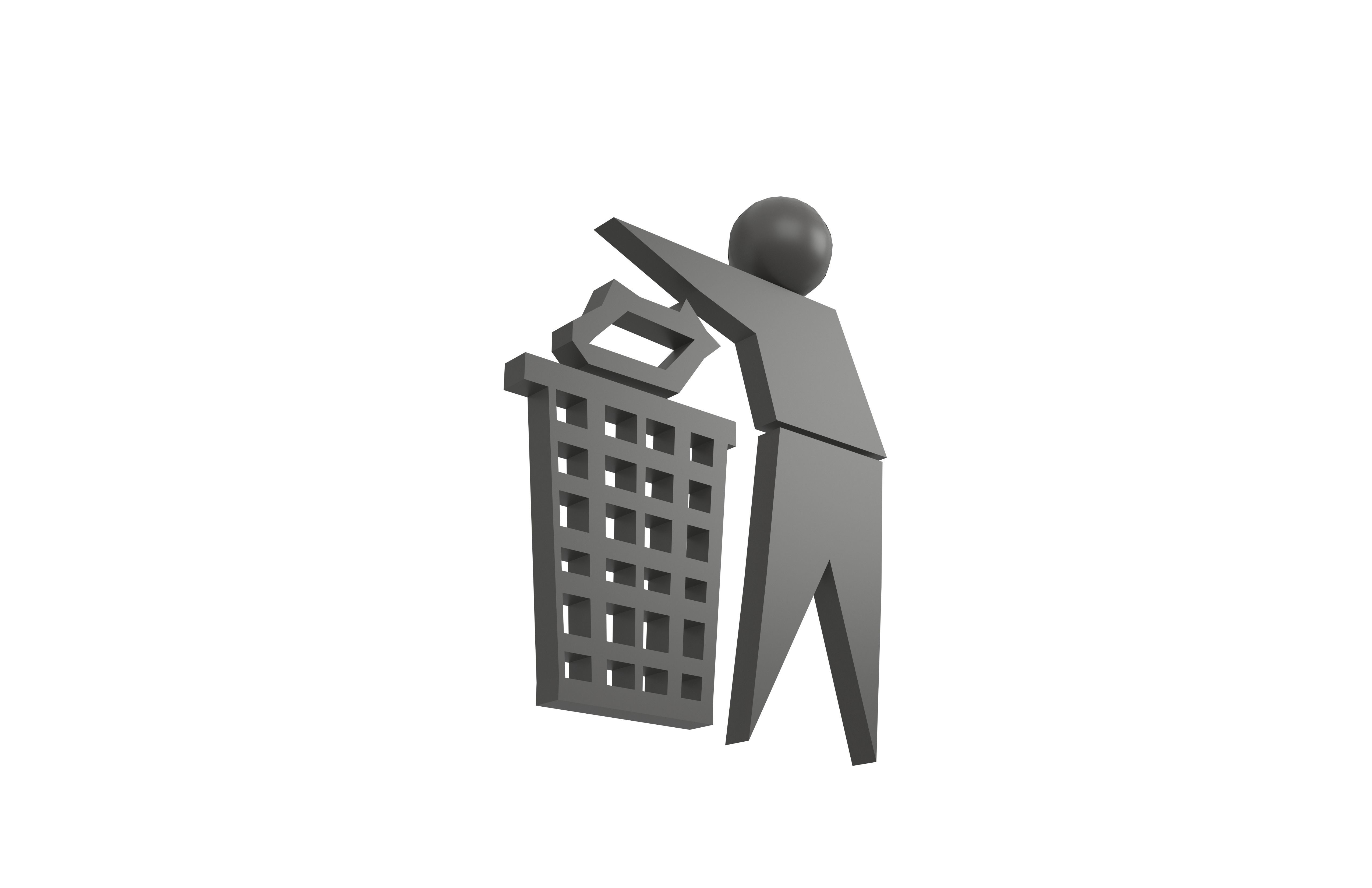 Recycle Symbols v7 006 Low-poly 3D model_2