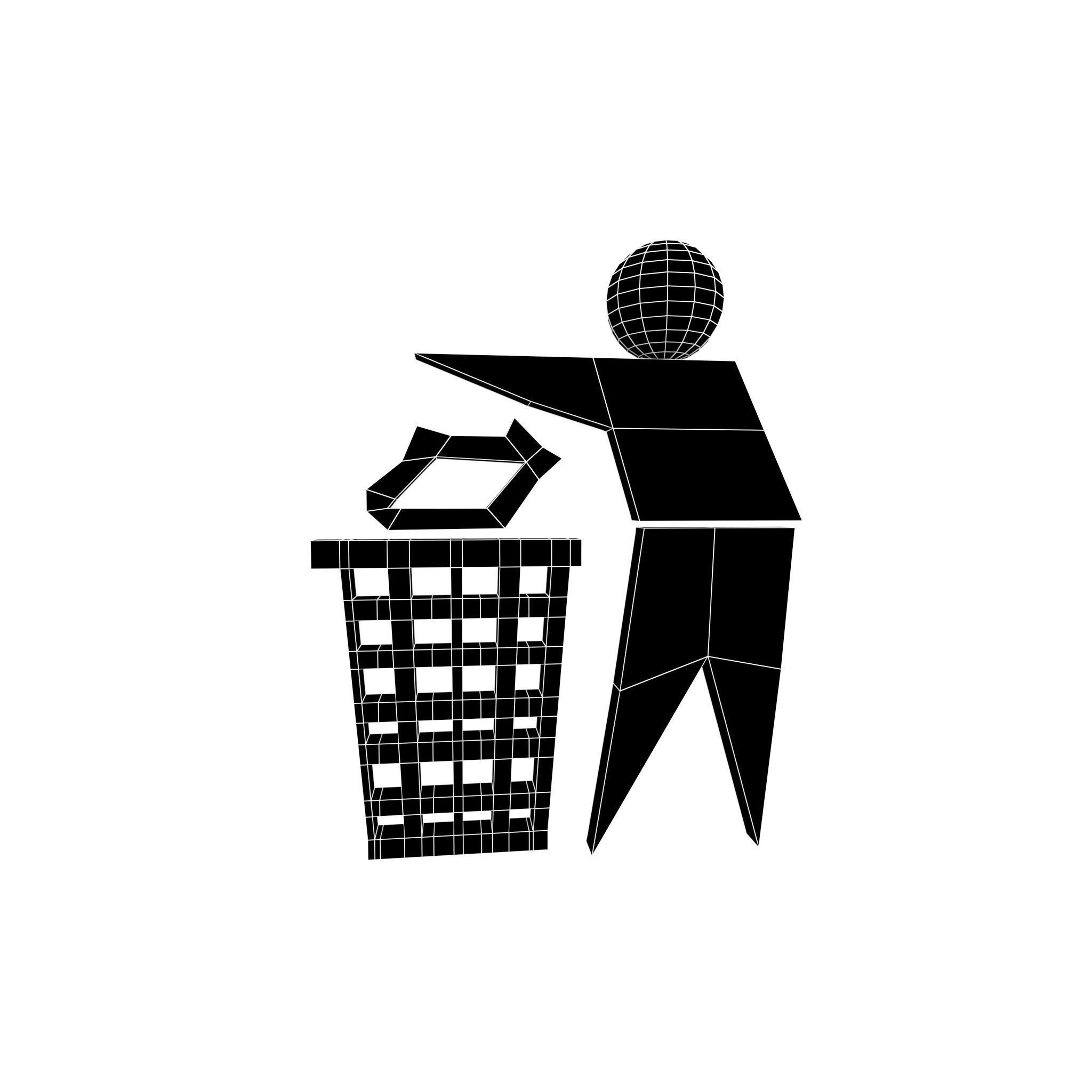 Recycle Symbols v7 006 Low-poly 3D model_6