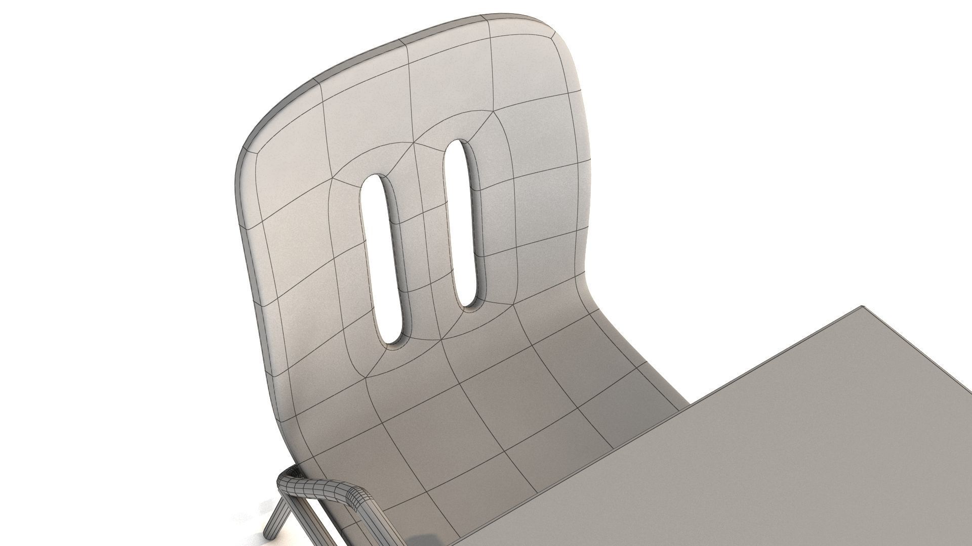 School Chair 3D model_9