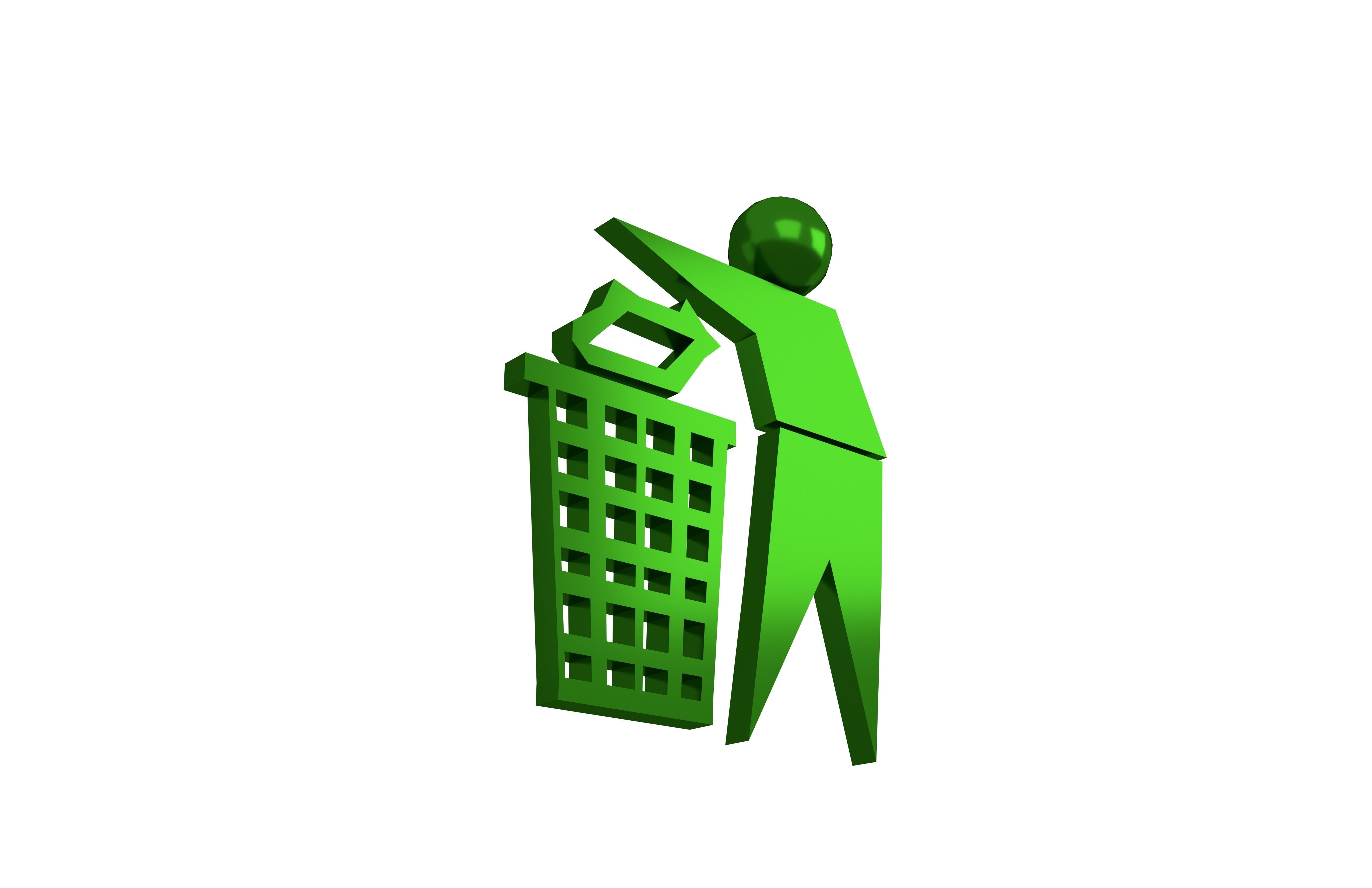 Recycle Symbols v7 008 Low-poly 3D model_3