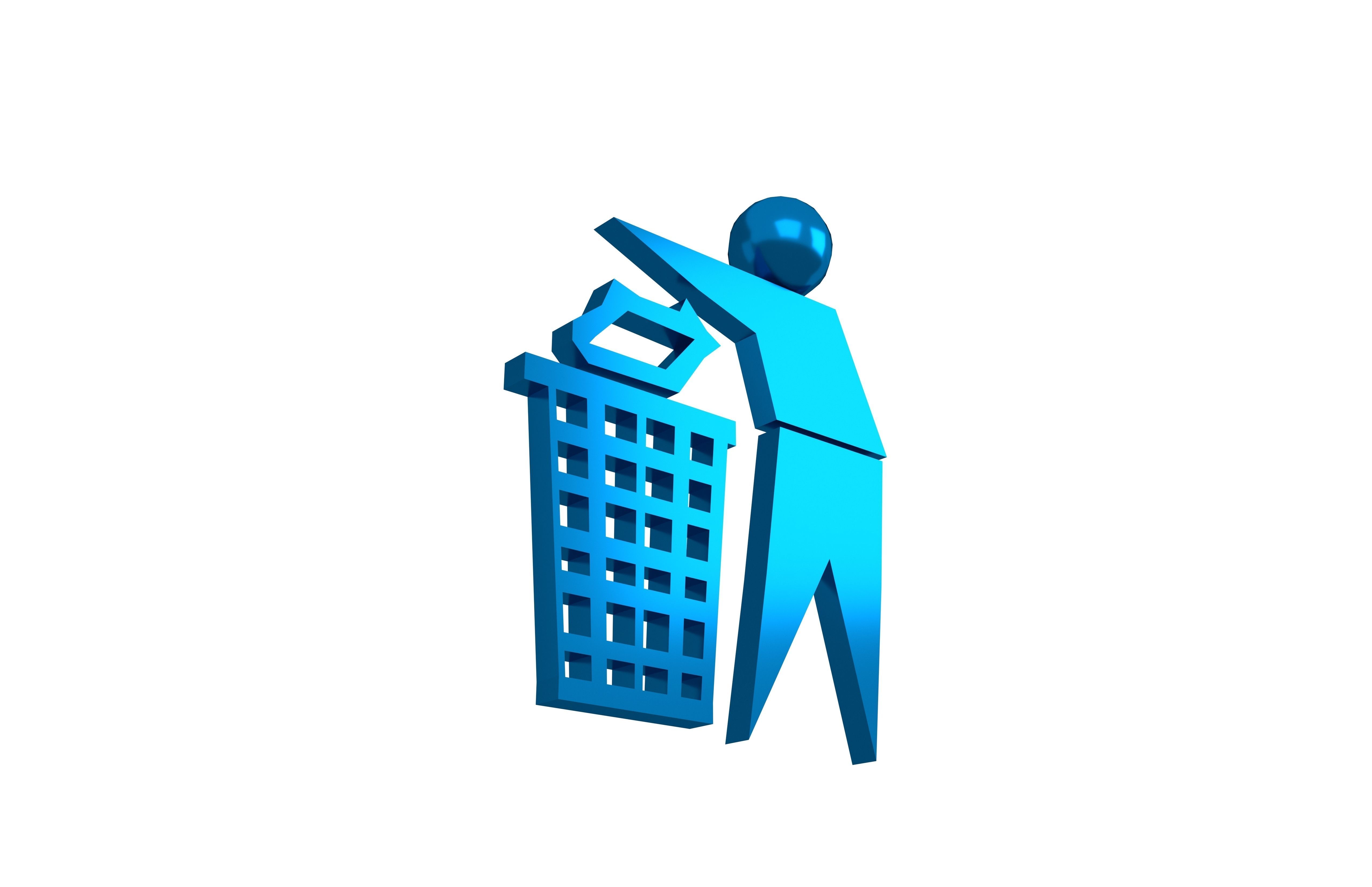 Recycle Symbols v7 011 Low-poly 3D model_3