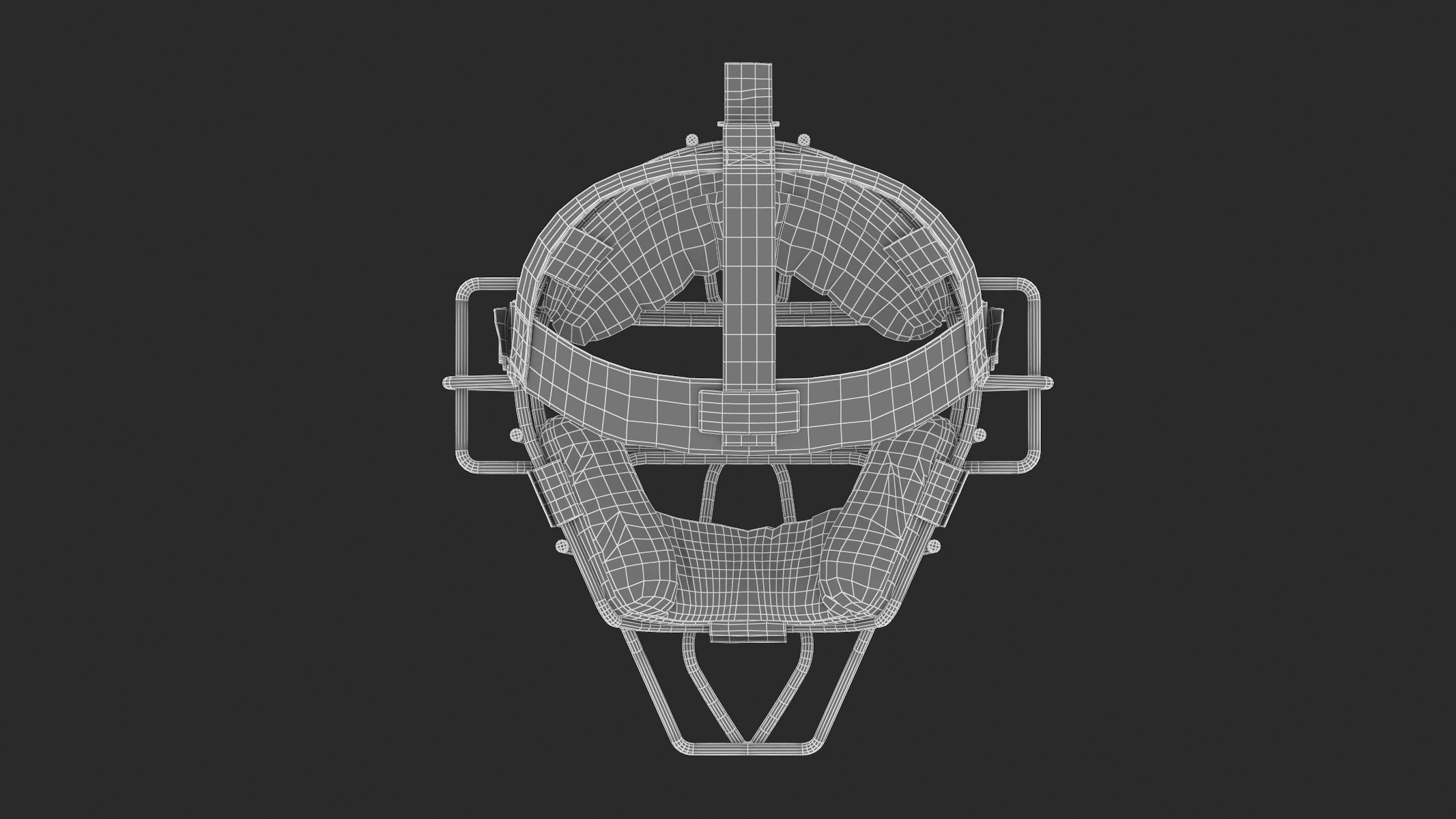 Baseball Catcher Mask 3D model_12