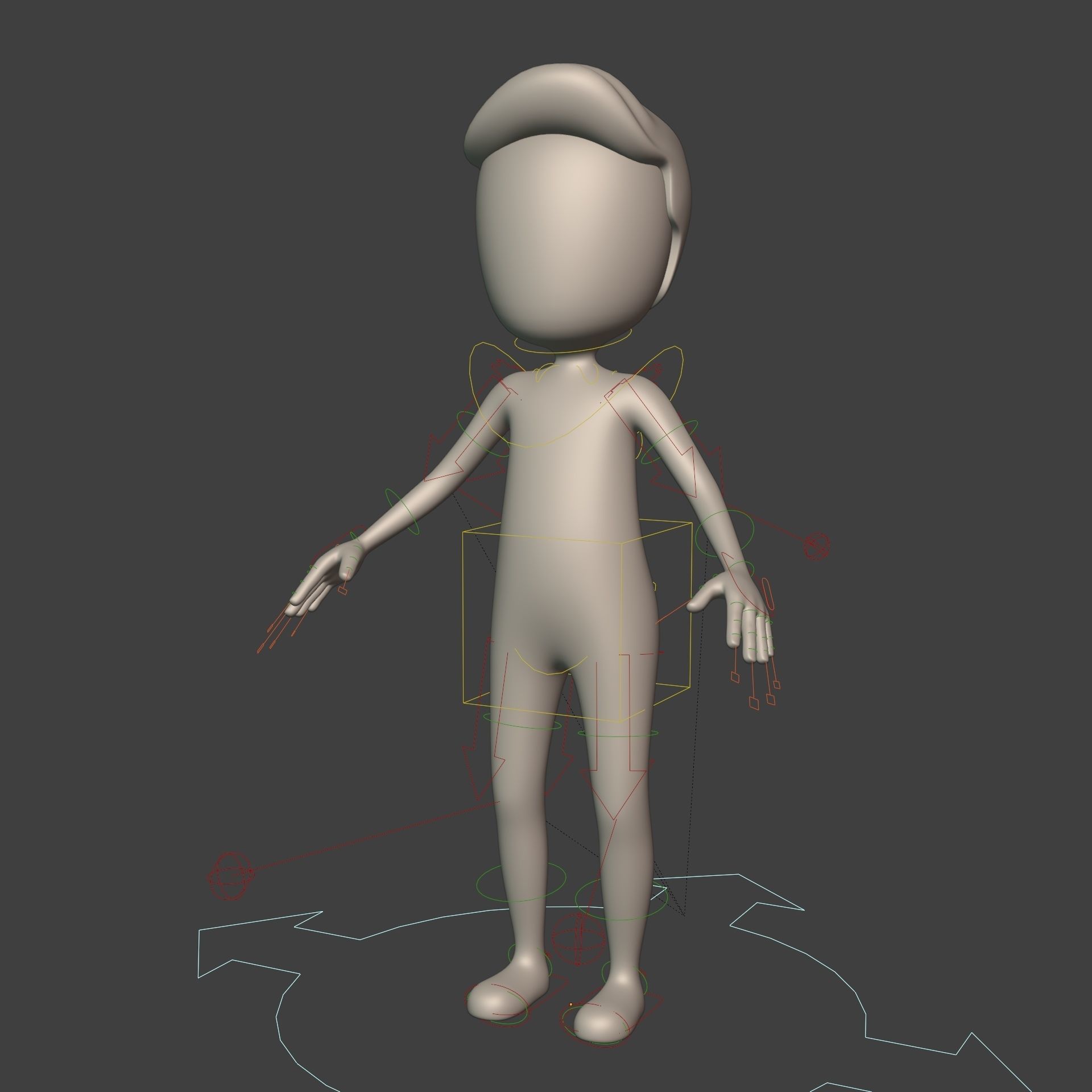  Stickman -- Cartoon Man with High Quality IK and FK Rig Low-poly 3D model_2