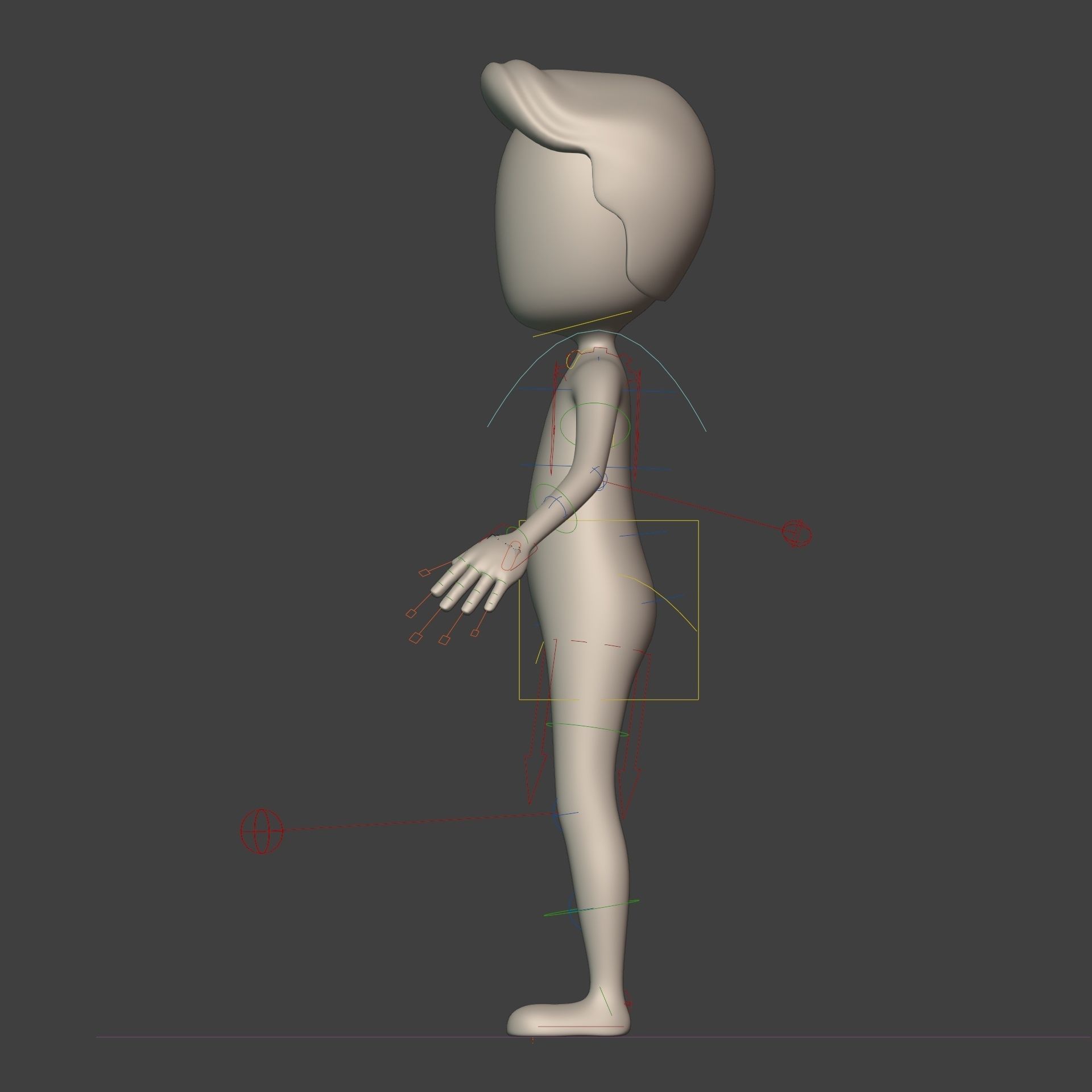  Stickman -- Cartoon Man with High Quality IK and FK Rig Low-poly 3D model_13