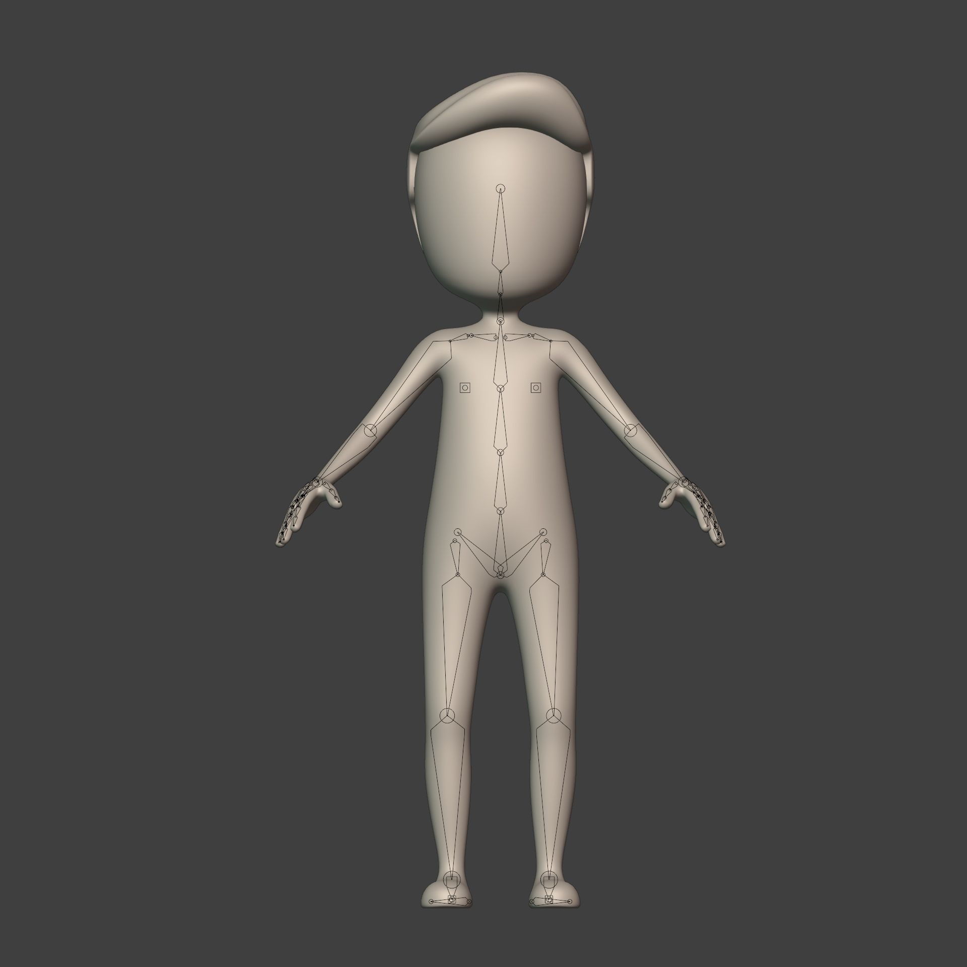  Stickman -- Cartoon Man with High Quality IK and FK Rig Low-poly 3D model_16