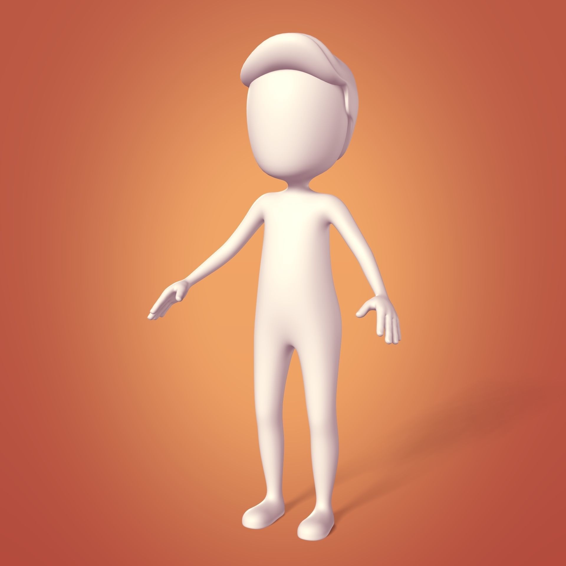  Stickman -- Cartoon Man with High Quality IK and FK Rig Low-poly 3D model_1