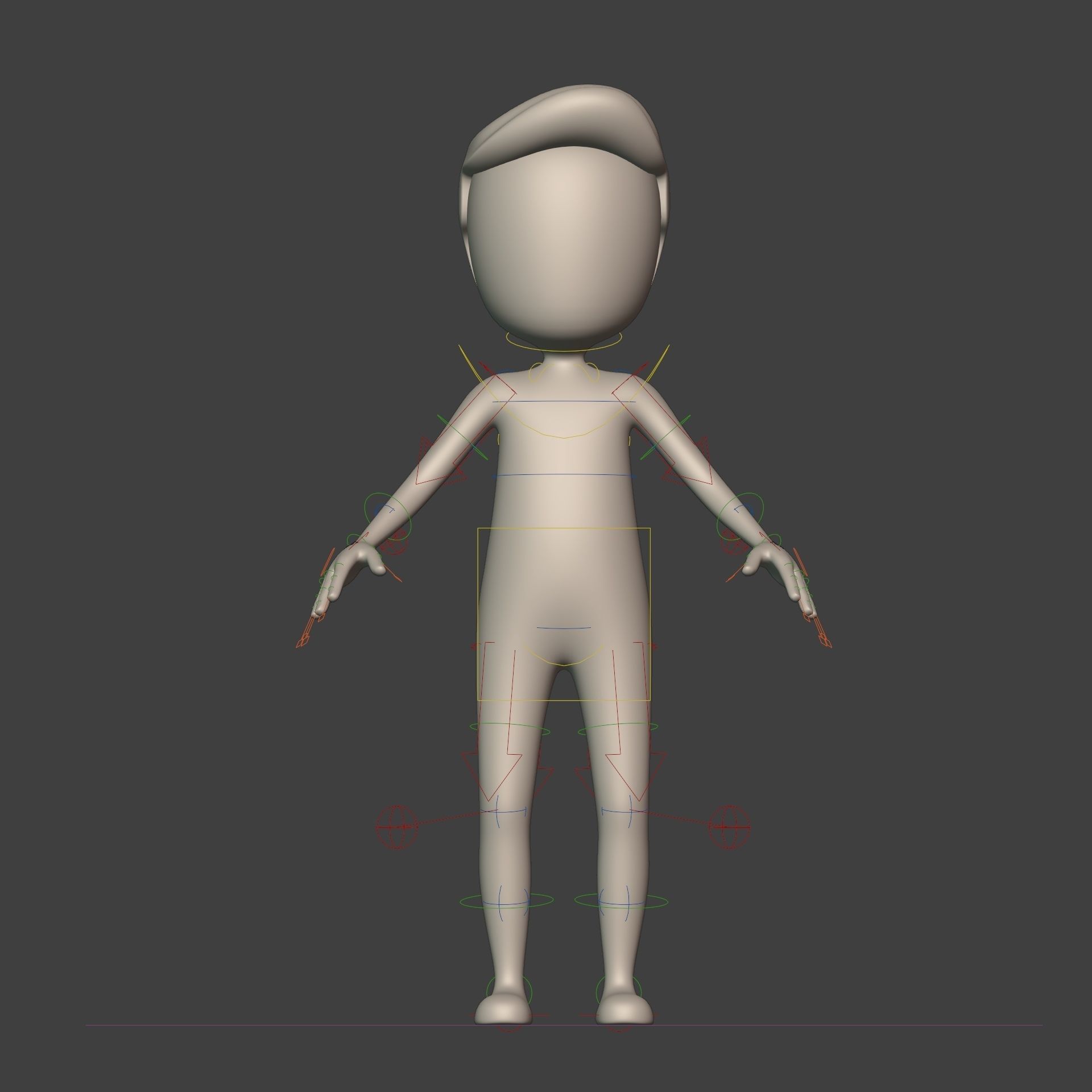  Stickman -- Cartoon Man with High Quality IK and FK Rig Low-poly 3D model_15