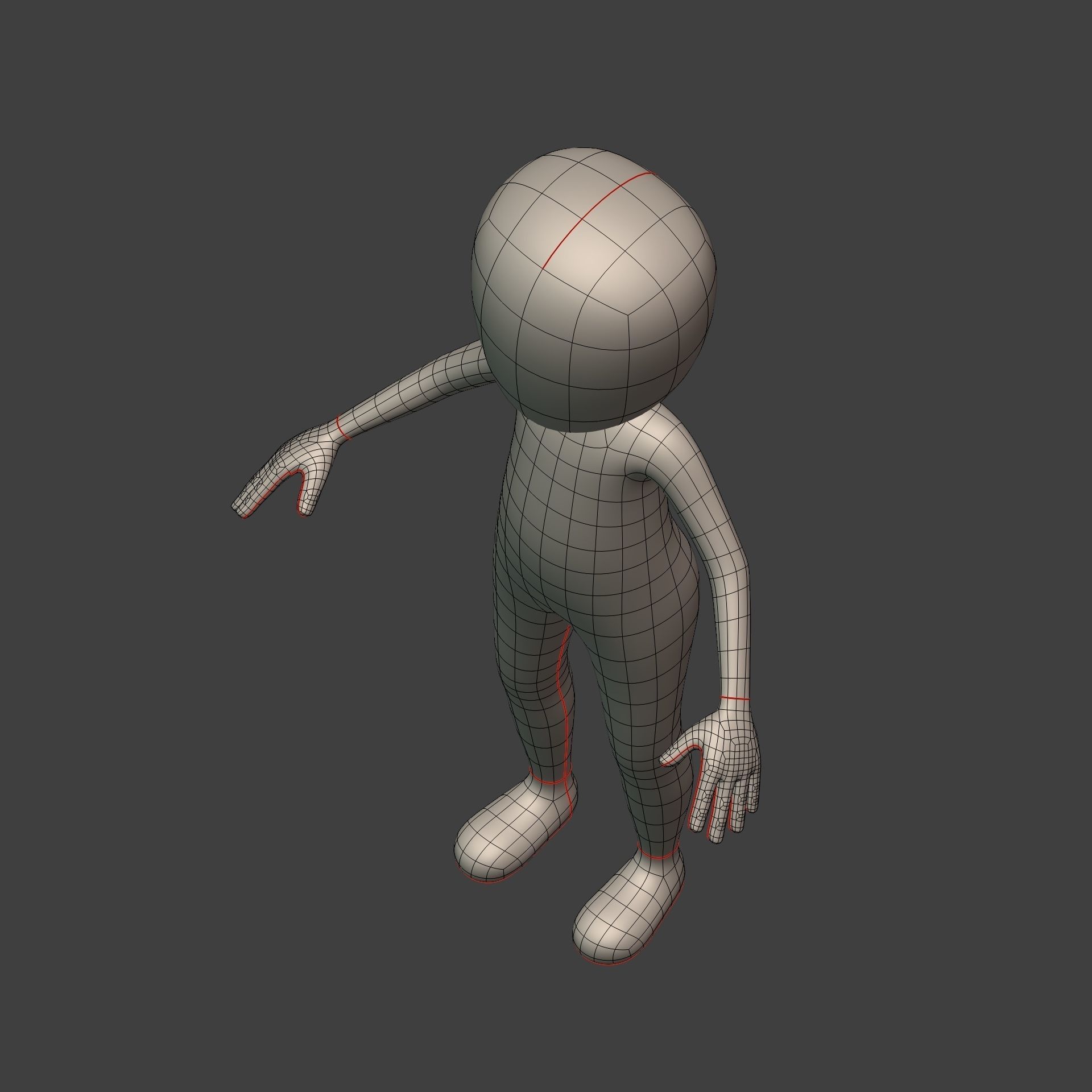 Stickman -- Cartoon Man with High Quality IK and FK Rig Low-poly 3D model_28
