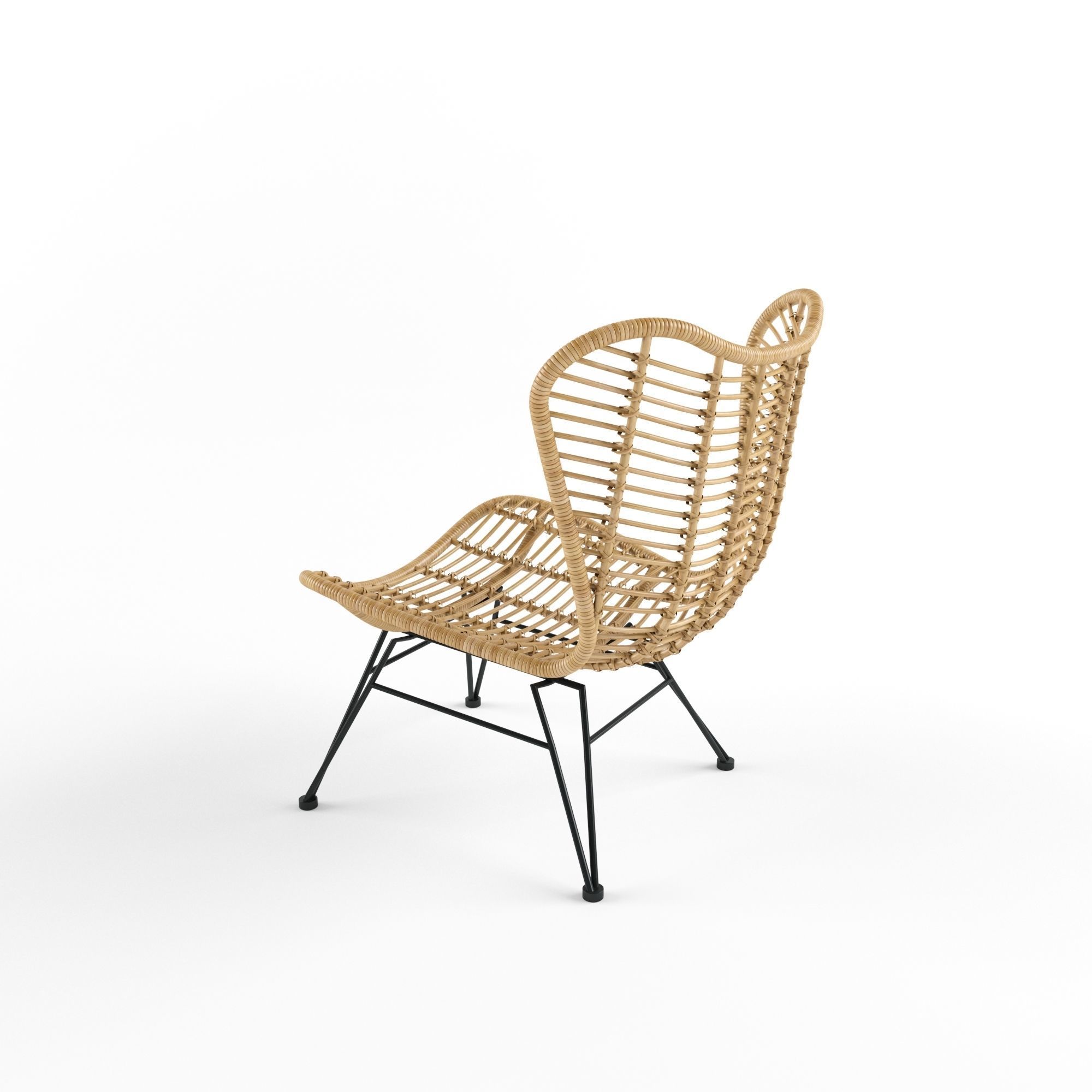 Ohrensessel Costa mit Polyrattan 3D model_4