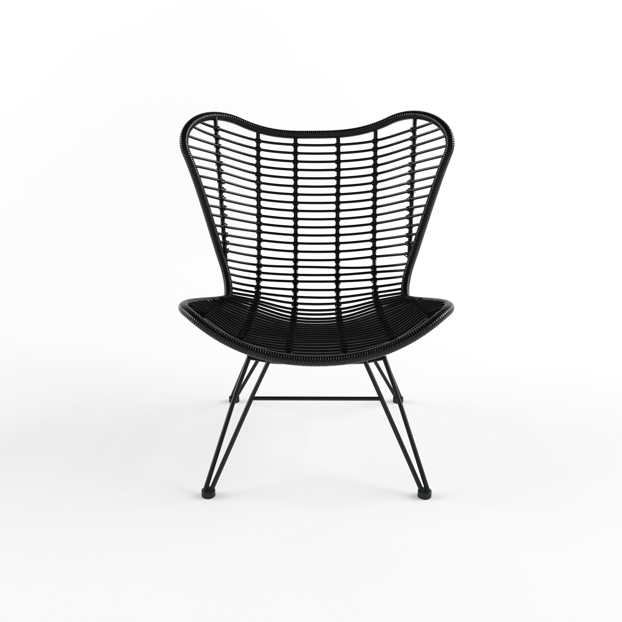 Ohrensessel Costa mit Polyrattan 3D model_6