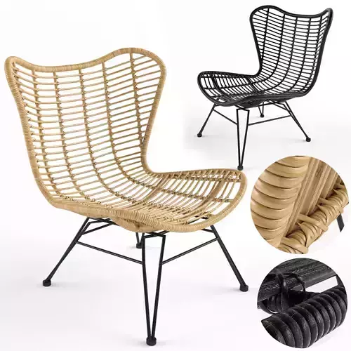 Ohrensessel Costa mit Polyrattan