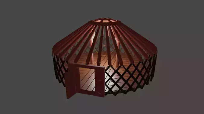mongolian tent Low-poly 3D model