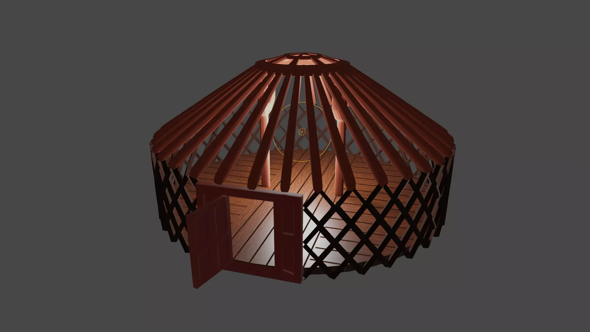 mongolian tent Low-poly 3D model_0