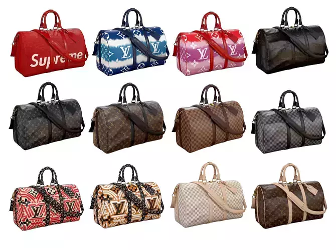 Louis Vuitton Bag Keepall Bandouliere 45 3D Model Collection