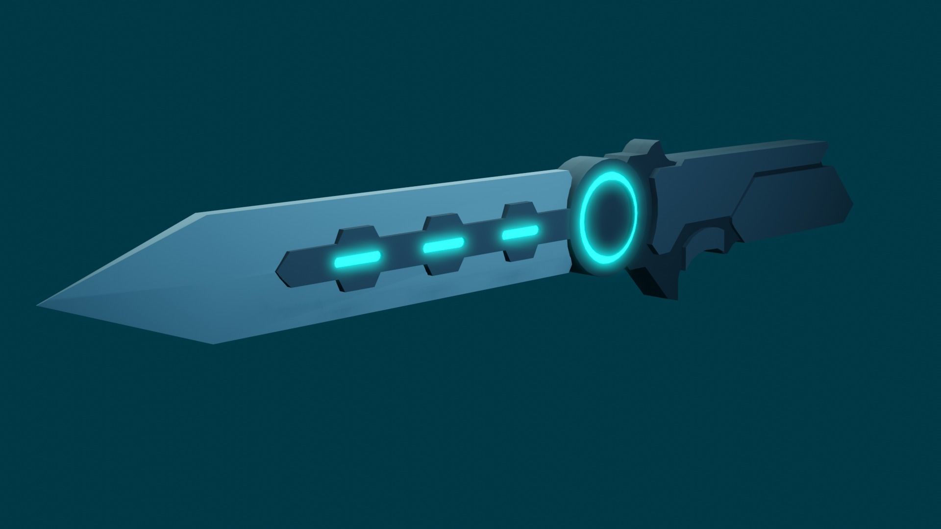 Stylish knife Free low-poly 3D model_3