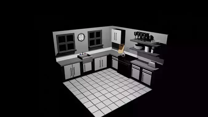 kitchen Low-poly 3D model