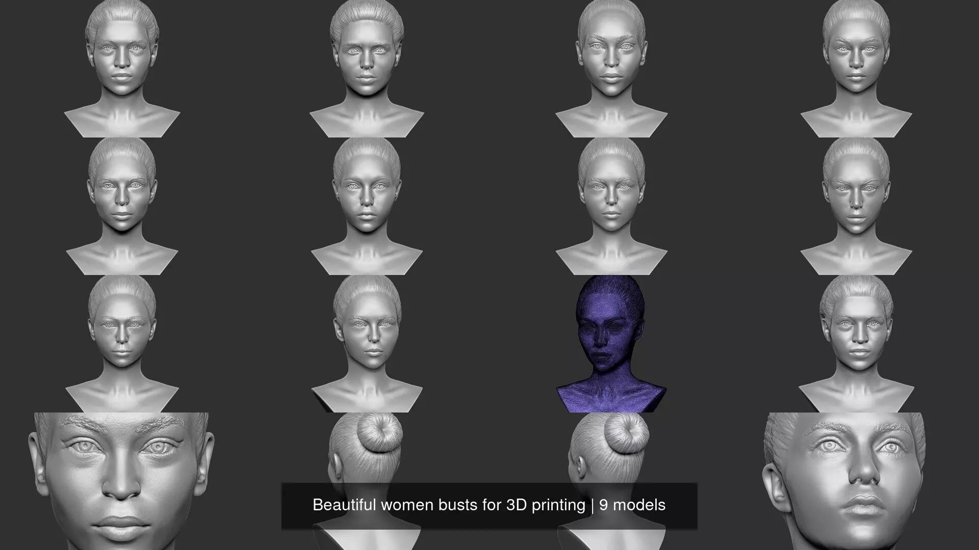 Beautiful women busts for 3D printing 3D Model Collection_2