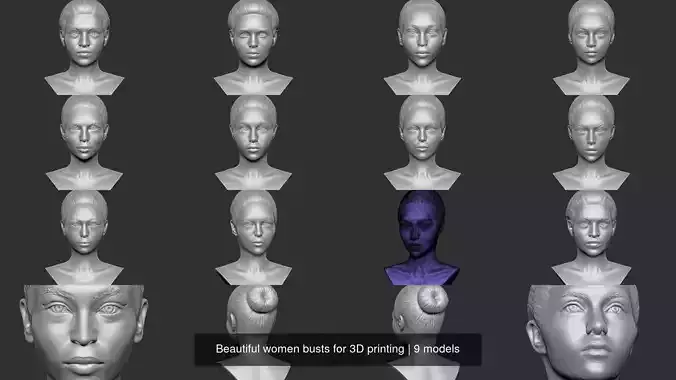 Beautiful women busts for 3D printing