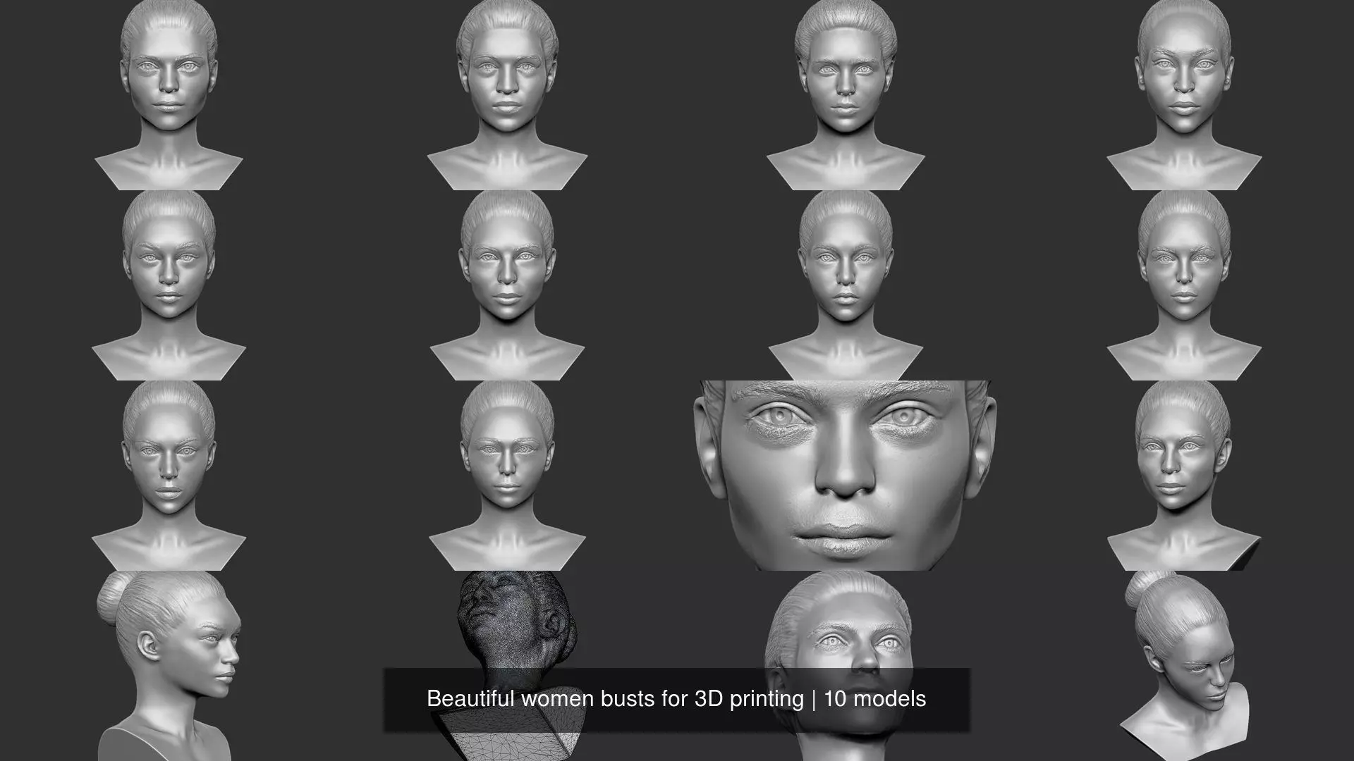 Beautiful women busts for 3D printing 3D Model Collection_1