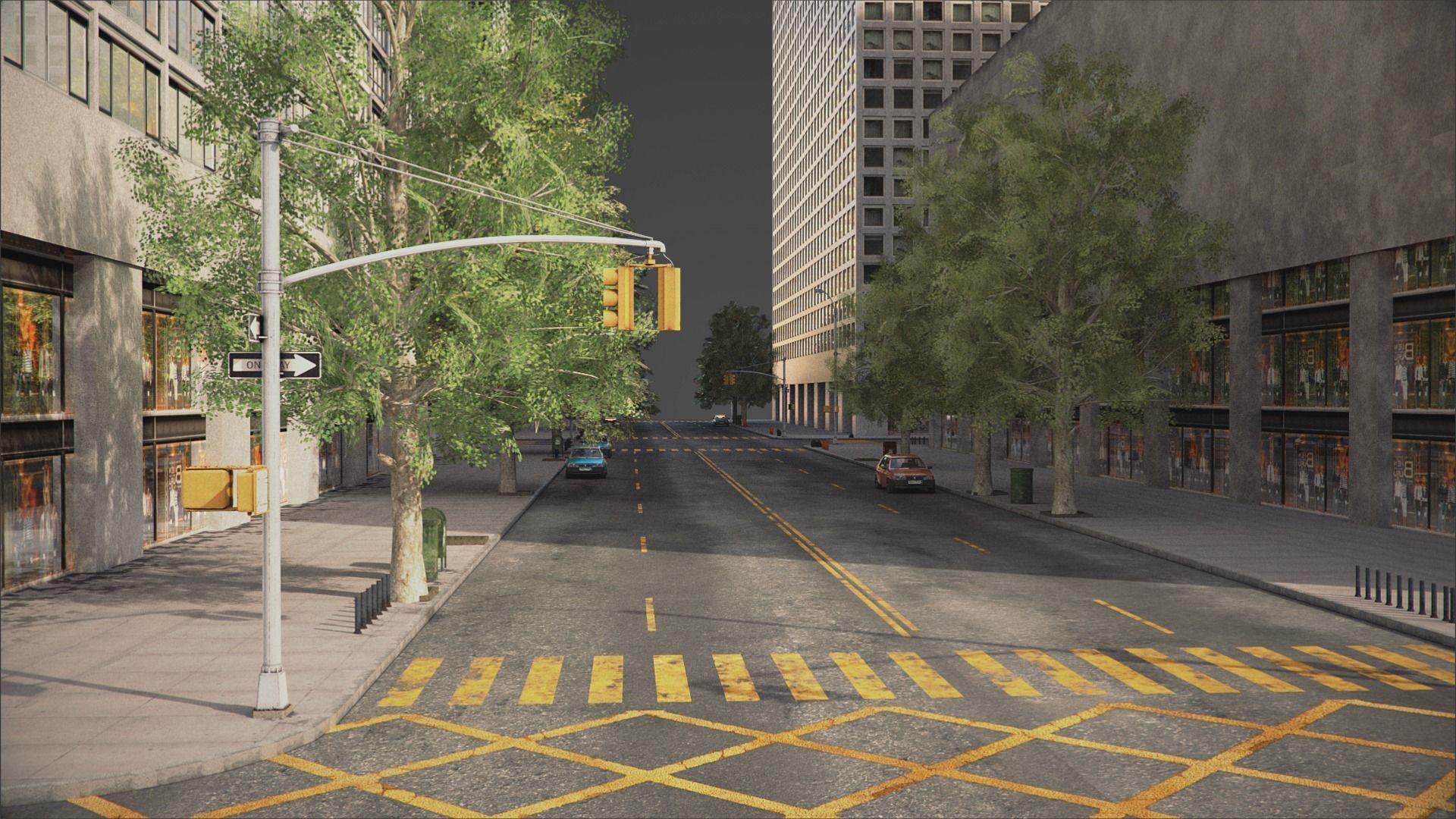 Realistic City District H9-A14 MAYA Low-poly 3D model_13