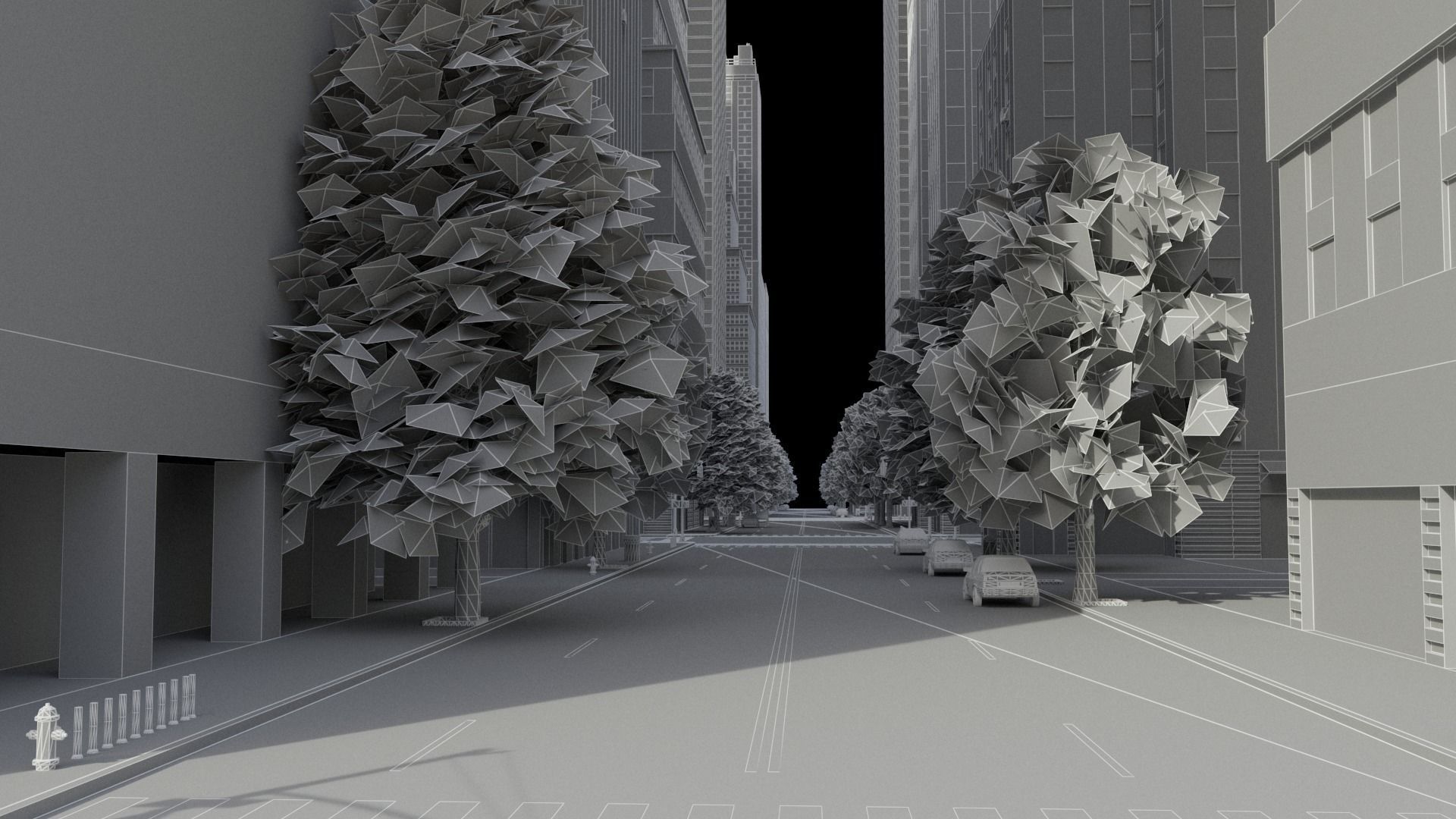 Realistic City District H9-A14 MAYA Low-poly 3D model_31