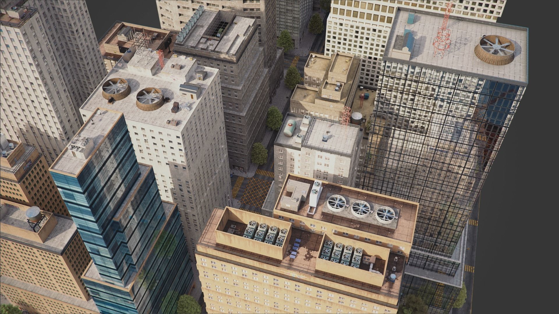 Realistic City District H9-A14 MAYA Low-poly 3D model_11