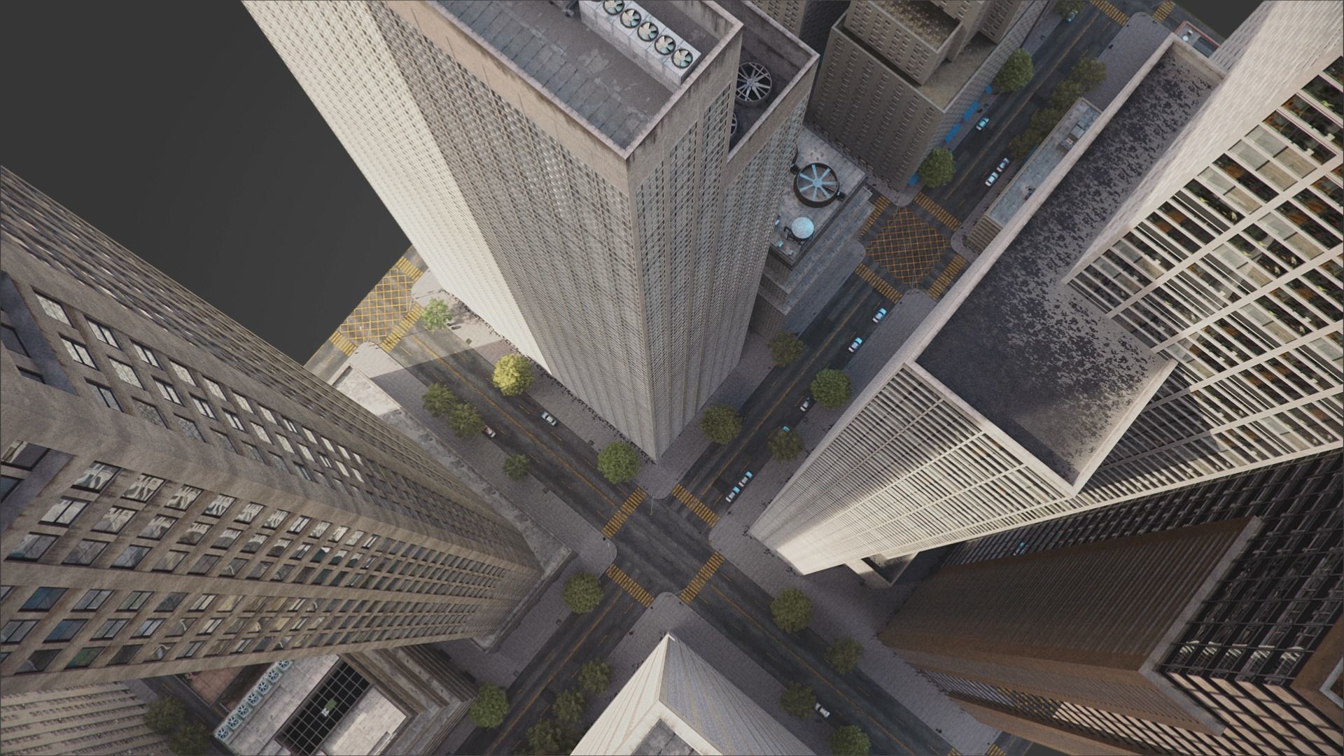 Realistic City District H9-A14 MAYA Low-poly 3D model_10