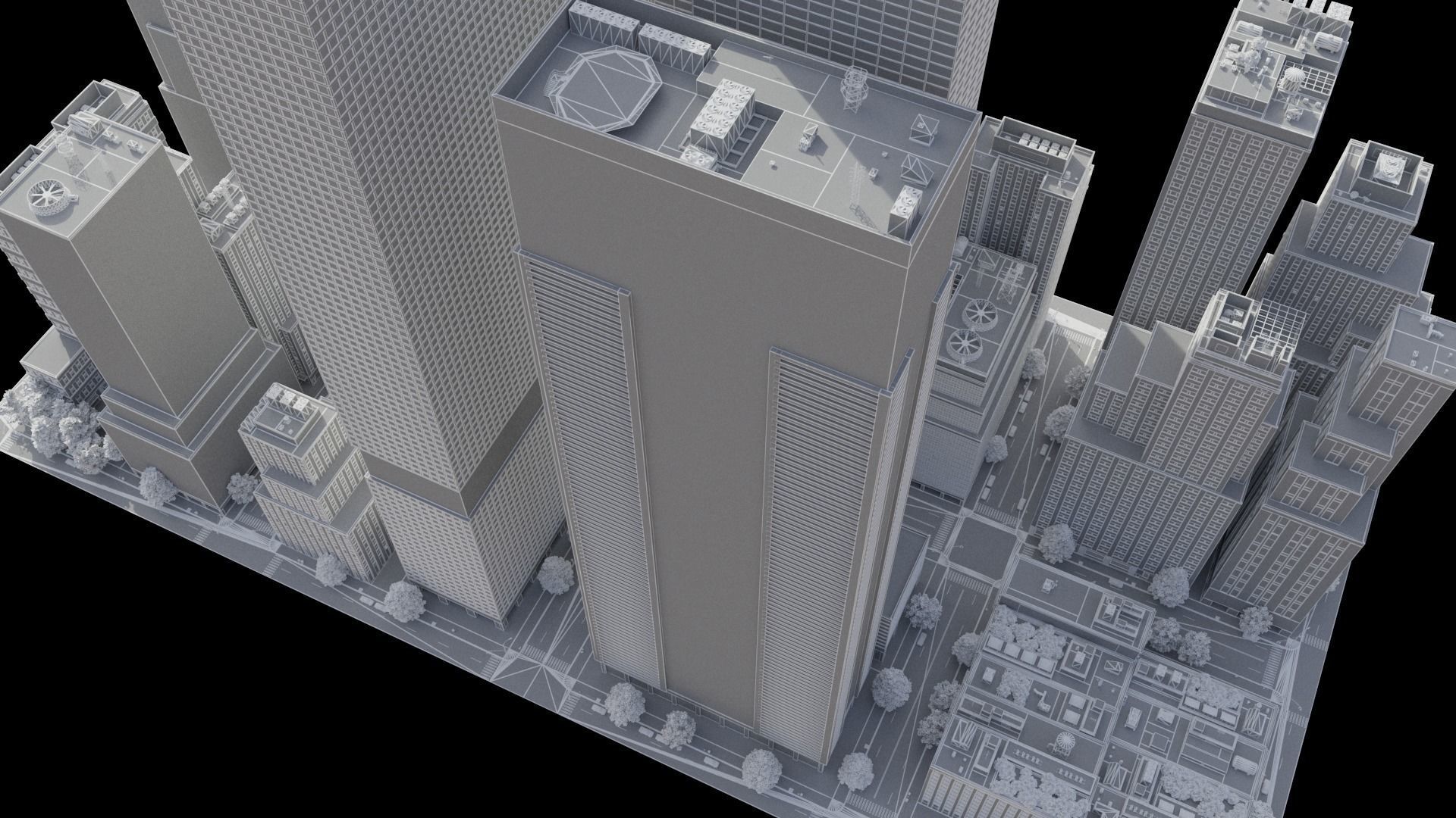Realistic City District H9-A14 MAYA Low-poly 3D model_33