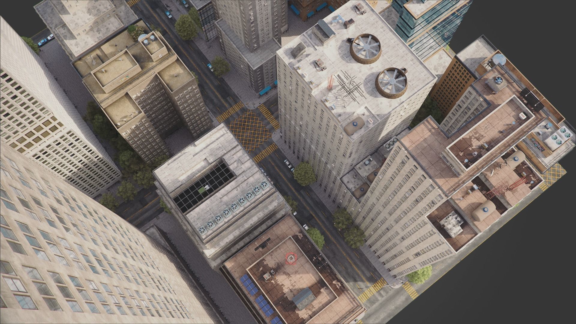 Realistic City District H9-A14 MAYA Low-poly 3D model_16
