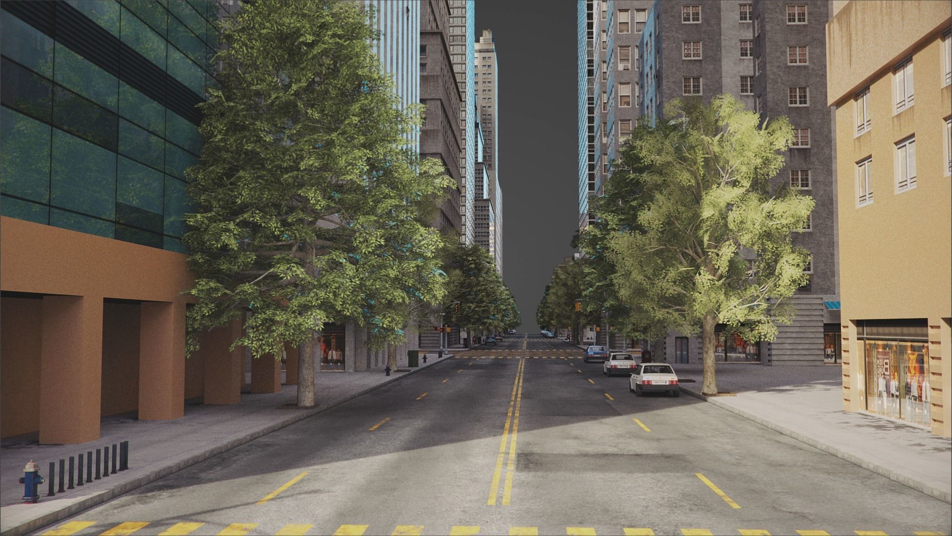 Realistic City District H9-A14 MAYA Low-poly 3D model_15